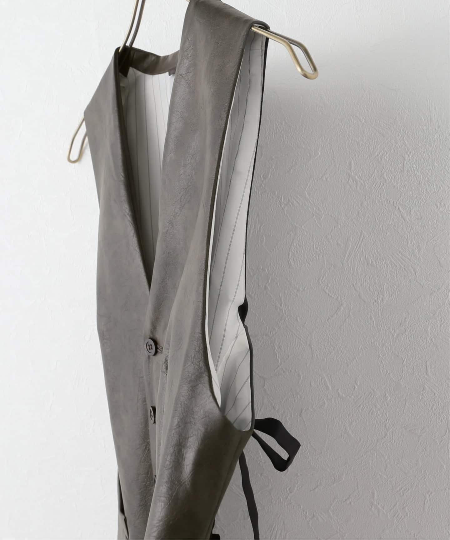 MIOSMOKEY】 FAUX LEATHER BACK BOW GILLET（その他ブルゾン／アウター