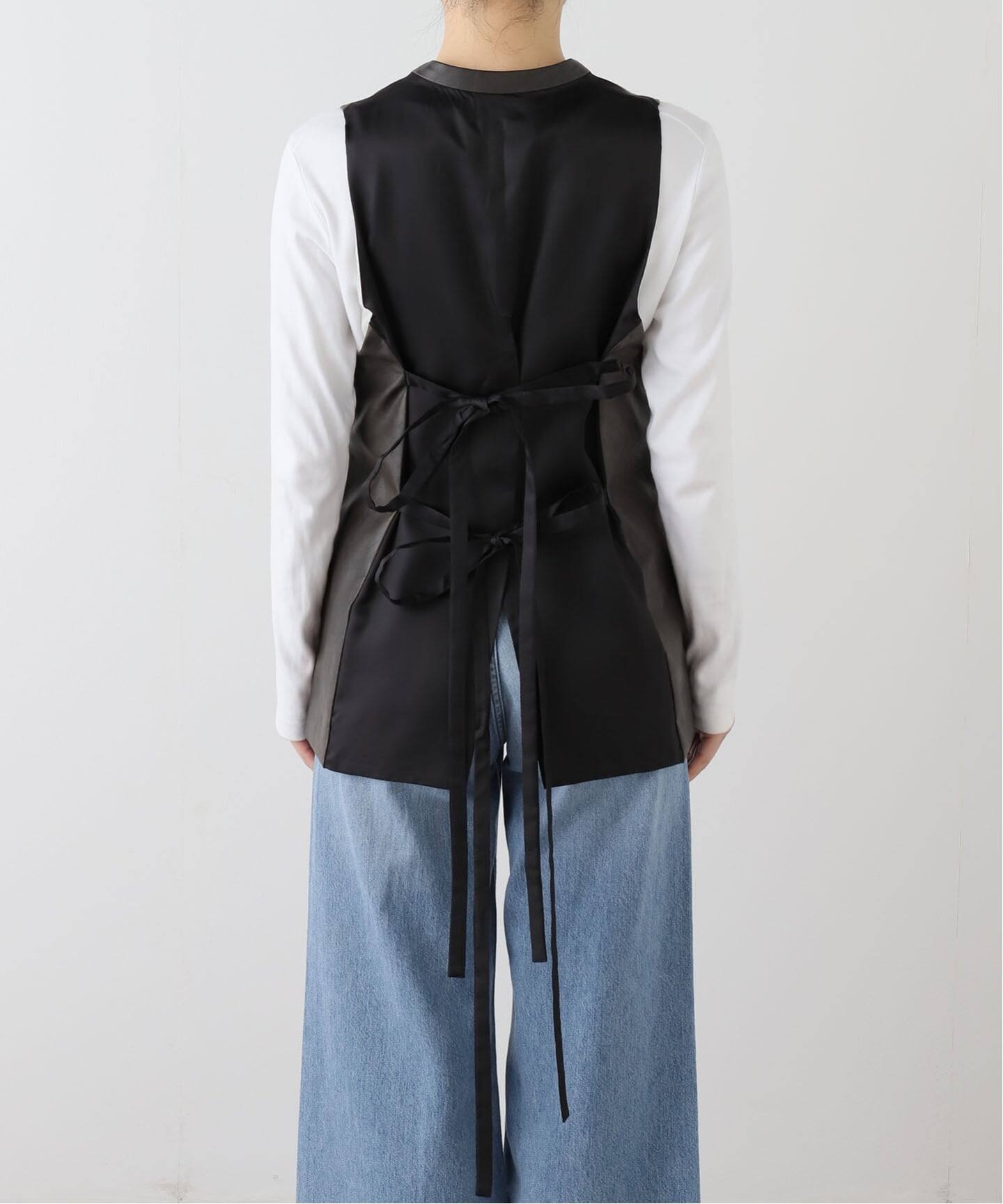 MIOSMOKEY】 FAUX LEATHER BACK BOW GILLET（その他ブルゾン／アウター
