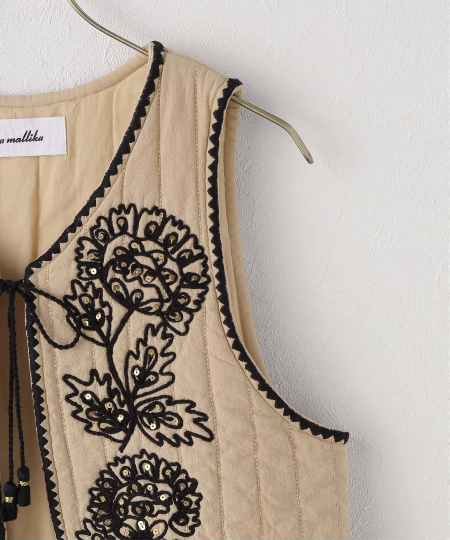 SARA MALLIKA/サラマリカ】COTTON DORI EMBROIDERY VEST（ベスト