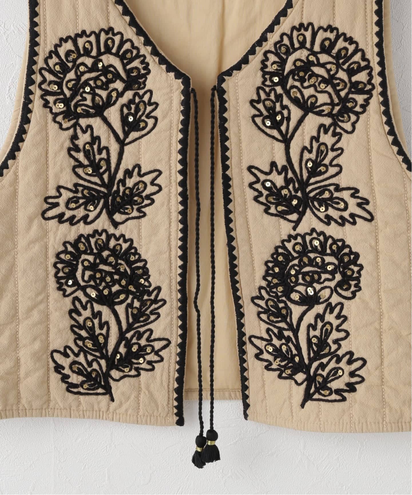 SARA MALLIKA/サラマリカ】COTTON DORI EMBROIDERY VEST（ベスト