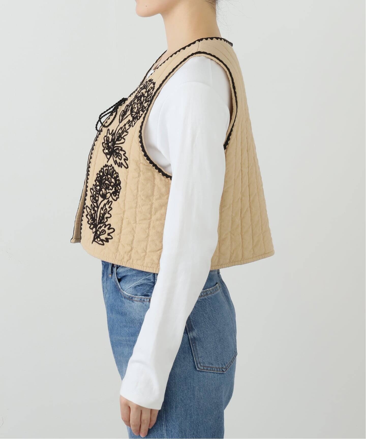 サラマリカ　6 ベスト SARA MALLIKA/サラマリカ】COTTON DORI EMBROIDERY VEST（ベスト