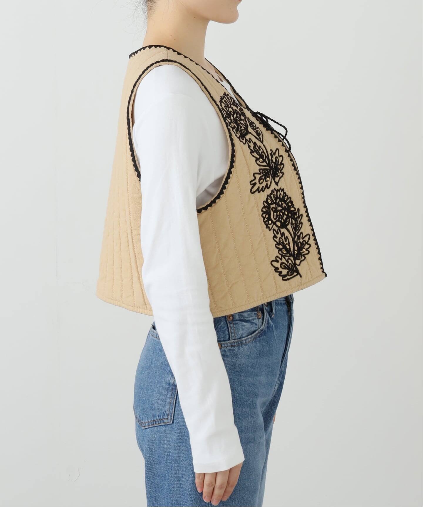SARA MALLIKA/サラマリカ】COTTON DORI EMBROIDERY VEST（ベスト