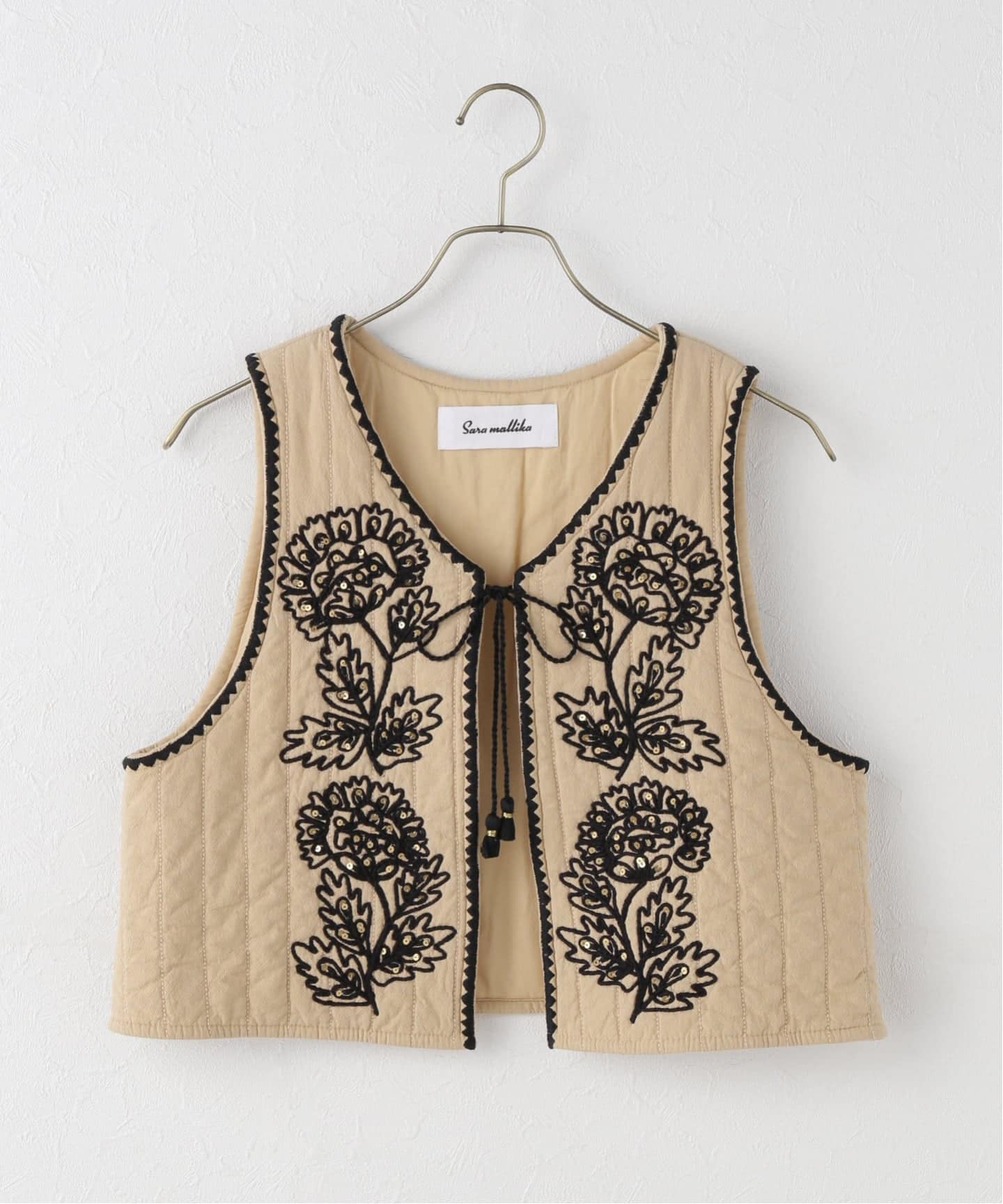 SARA MALLIKA/サラマリカ】COTTON DORI EMBROIDERY VEST（ベスト