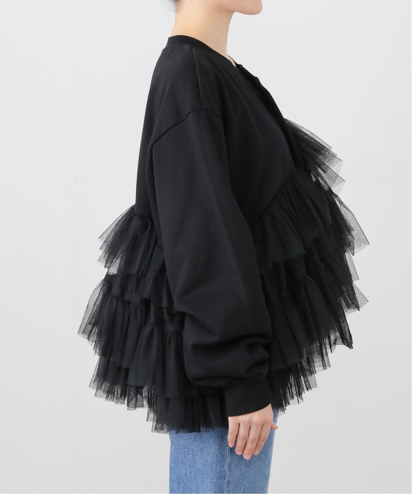 VIVIANO / ヴィヴィアーノ】Tulle Jersey Cardigan（その他