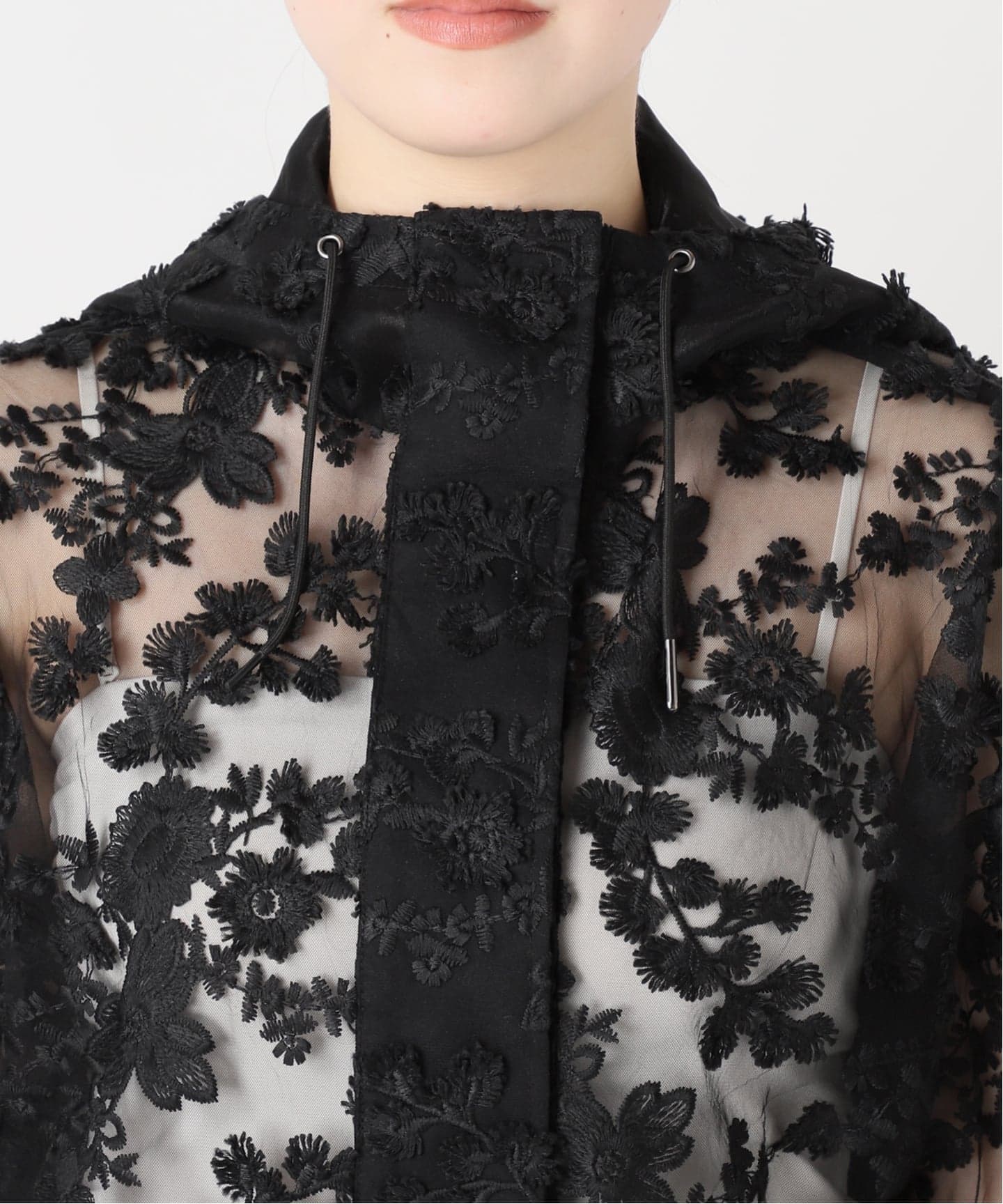 LAYAS レースジャガードフーディ