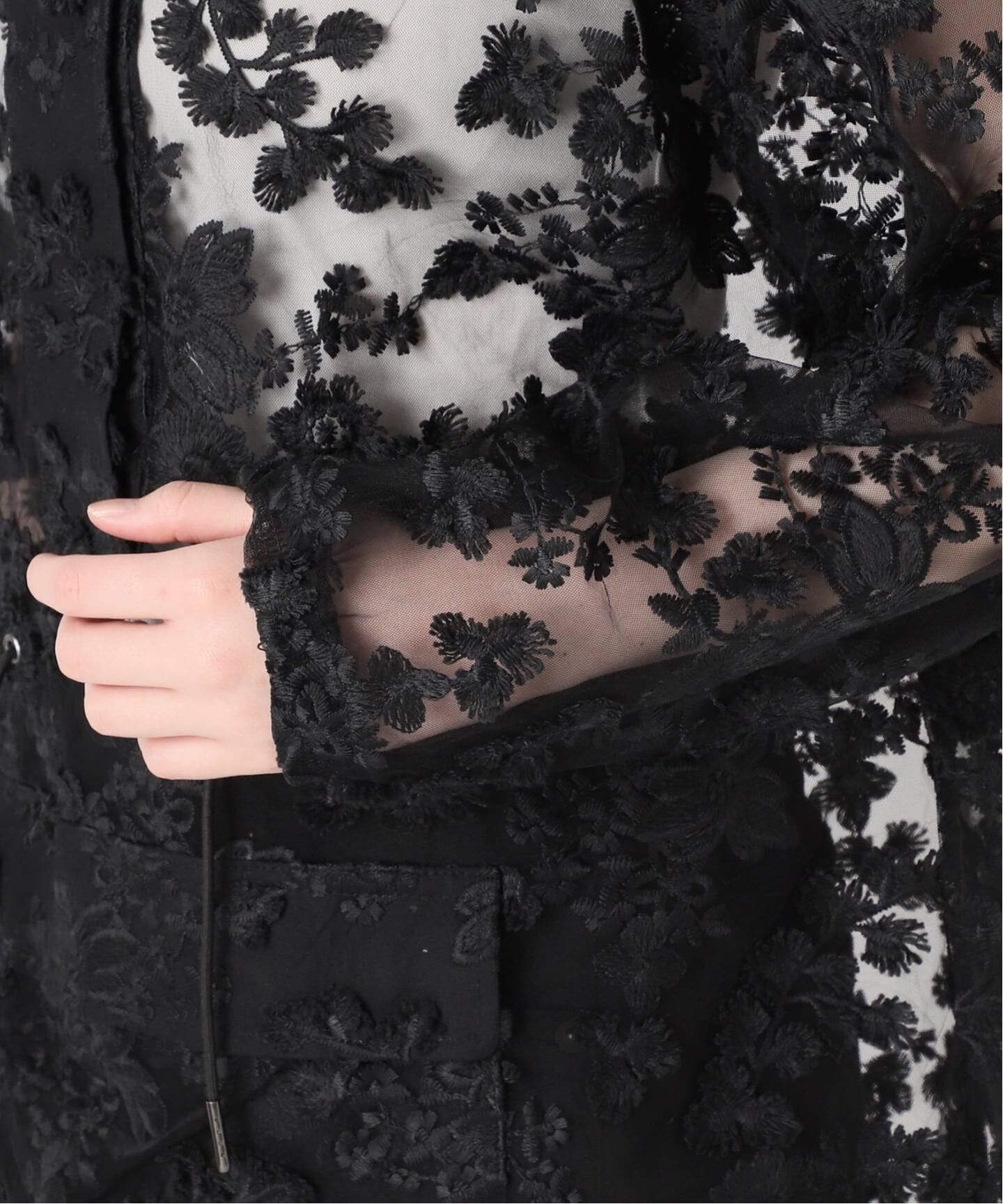 LAYAS レースジャガードフーディ