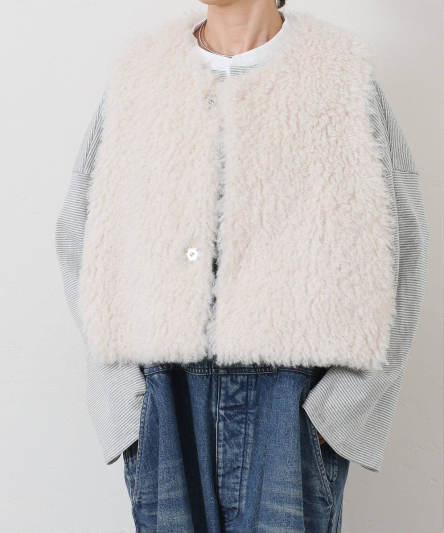 【美品】　JOURNAL STANDARD LUXE カーリーショートベスト 予約》カーリーショートベスト（ベスト）｜journal standard