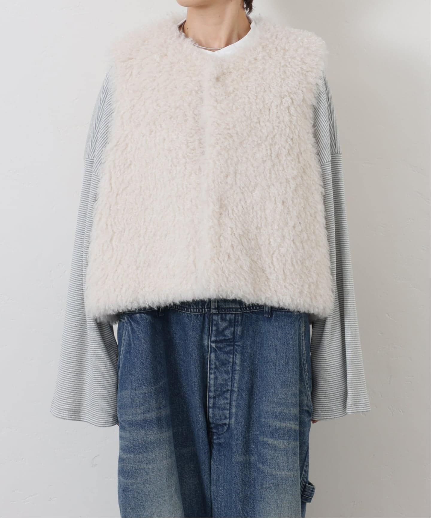 試着程度⭐️ジャーナルスタンダードラックス カーリーショートベスト／グレー／F カーリーショートベスト（ベスト）｜journal standard luxe