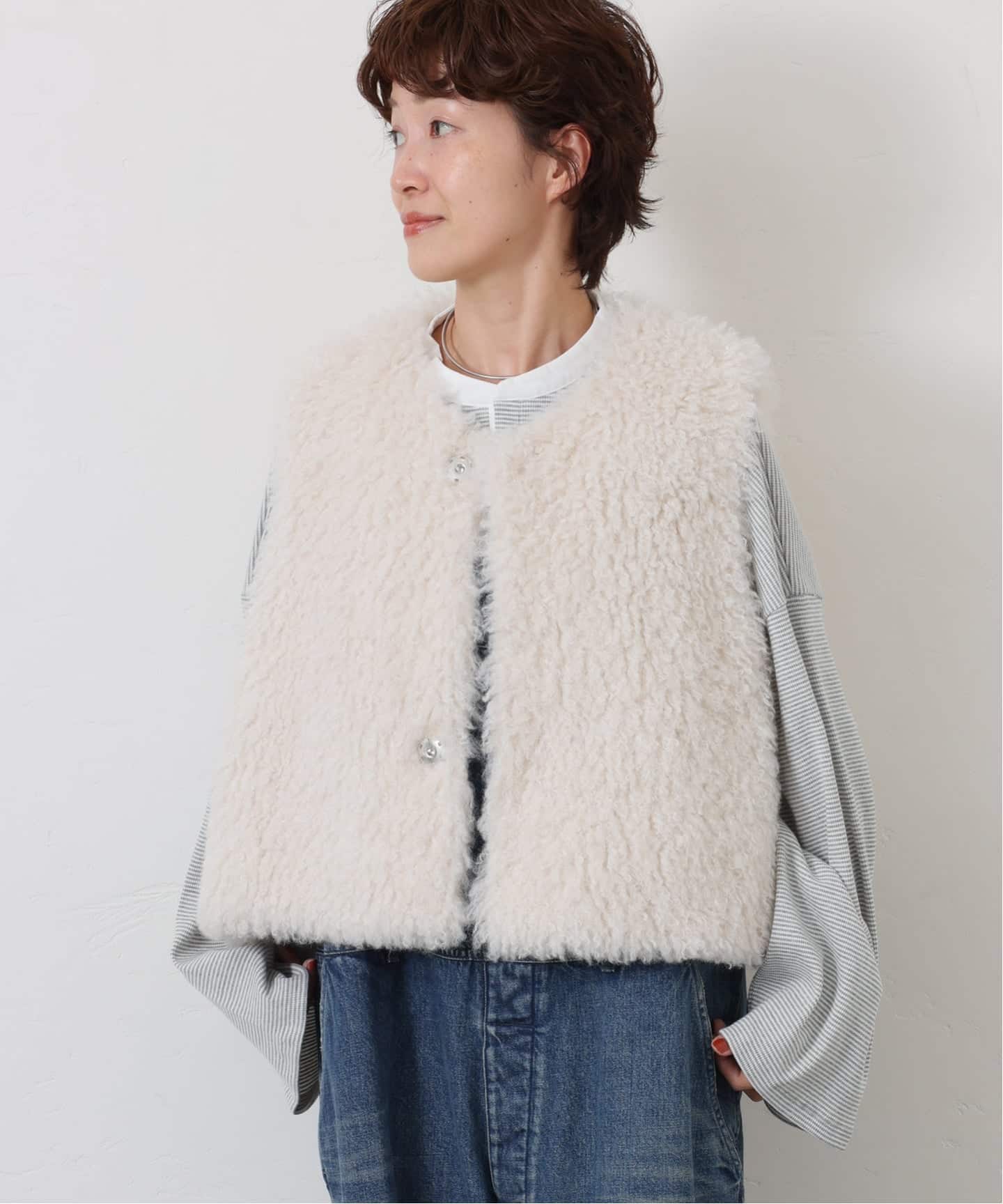 美品　カーリーショートベスト journal standard luxe｜カーリーショートベスト | Rakuten