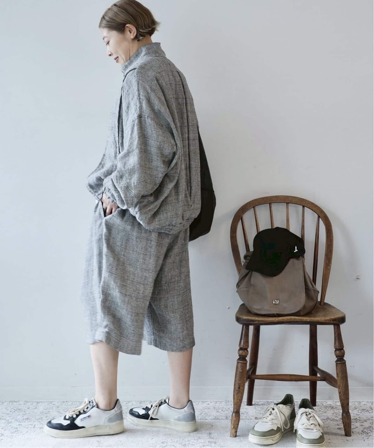 journal standard luxe
チノクロス タックパンツ 予約》シルクMIXチェックブルゾン（その他ブルゾン／アウター