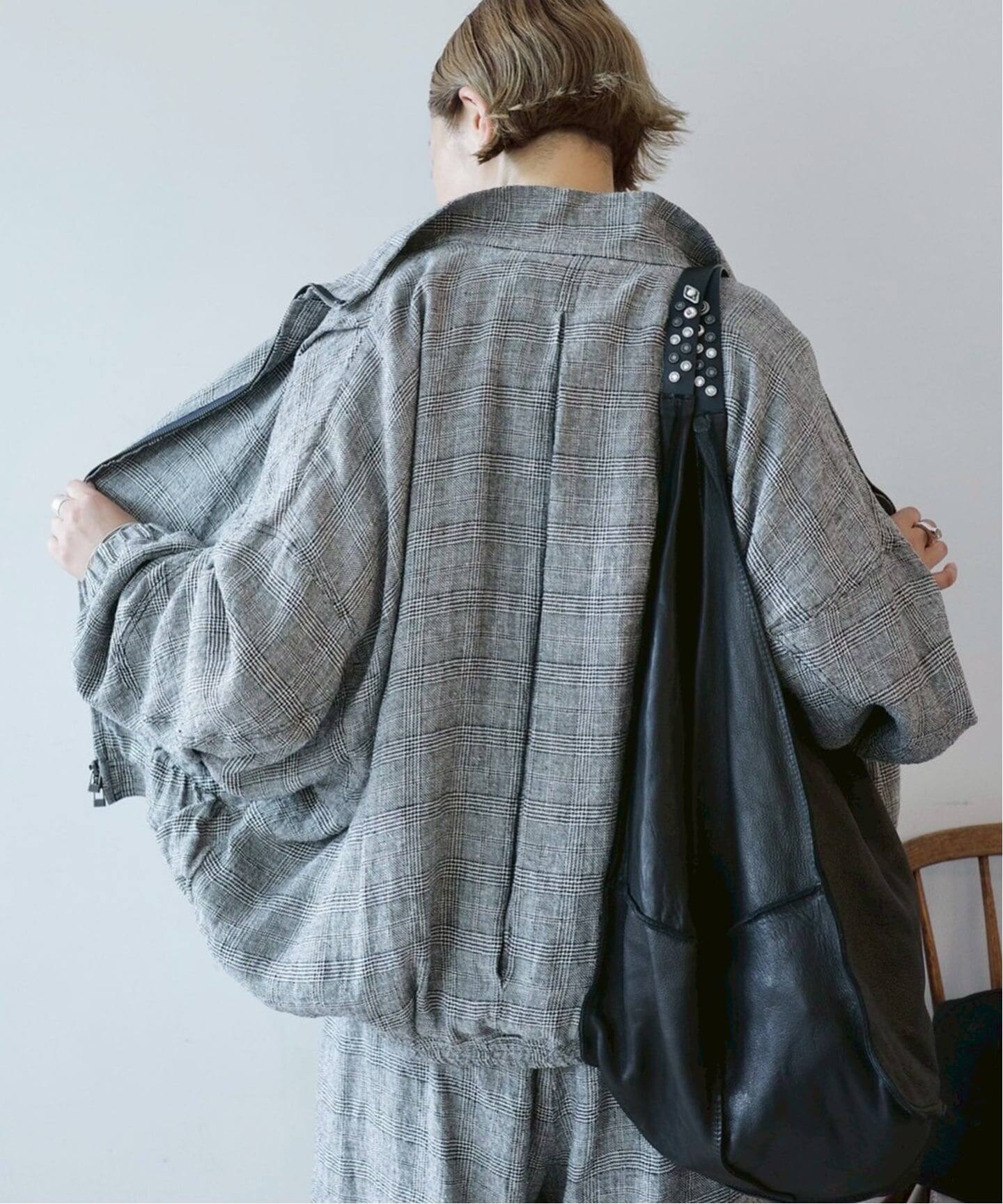 シルクMIXチェックブルゾン（その他ブルゾン／アウター