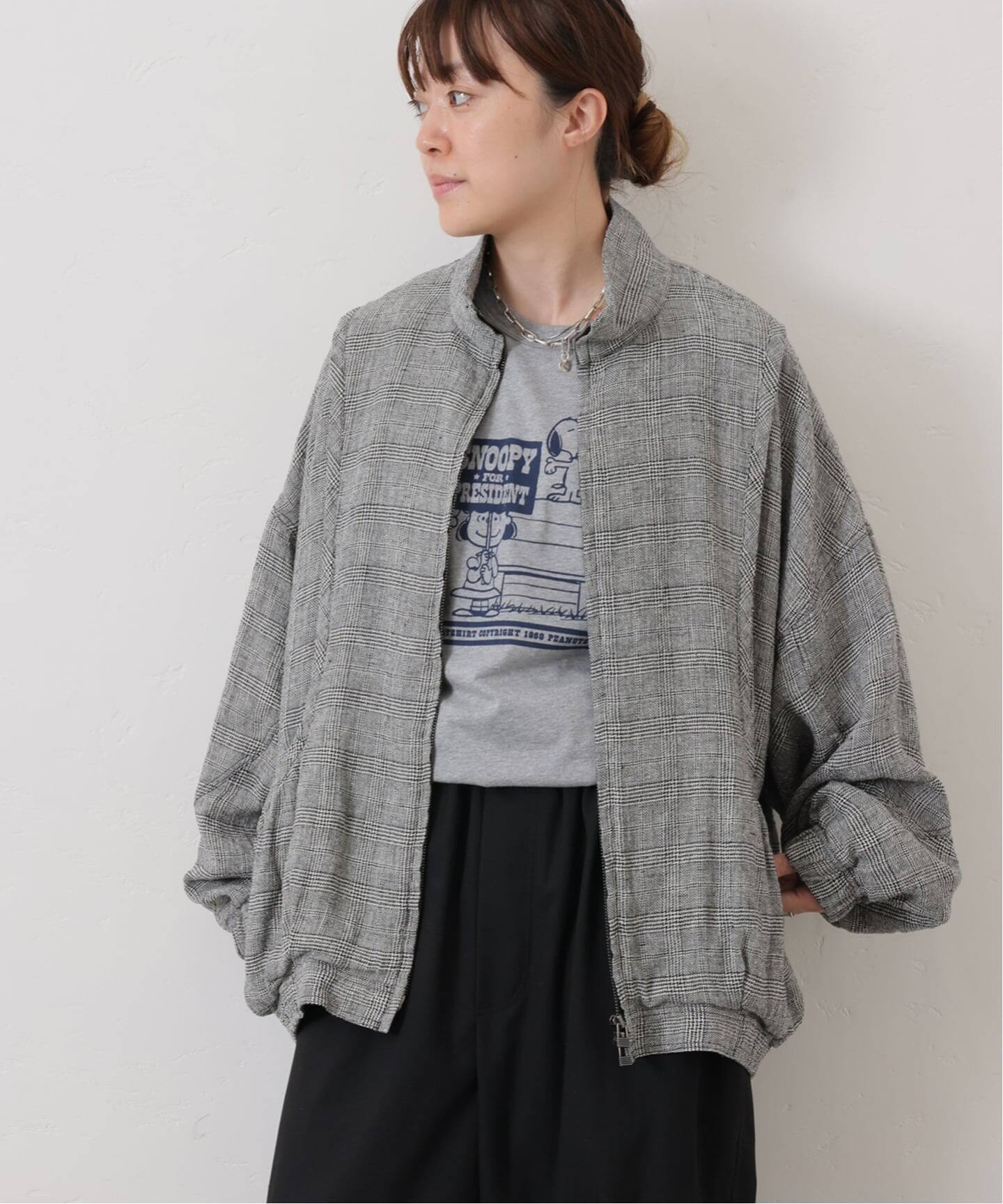 journal standard luxe レオバ＊ウェザーブルゾン 予約》シルクMIXチェックブルゾン（その他ブルゾン／アウター