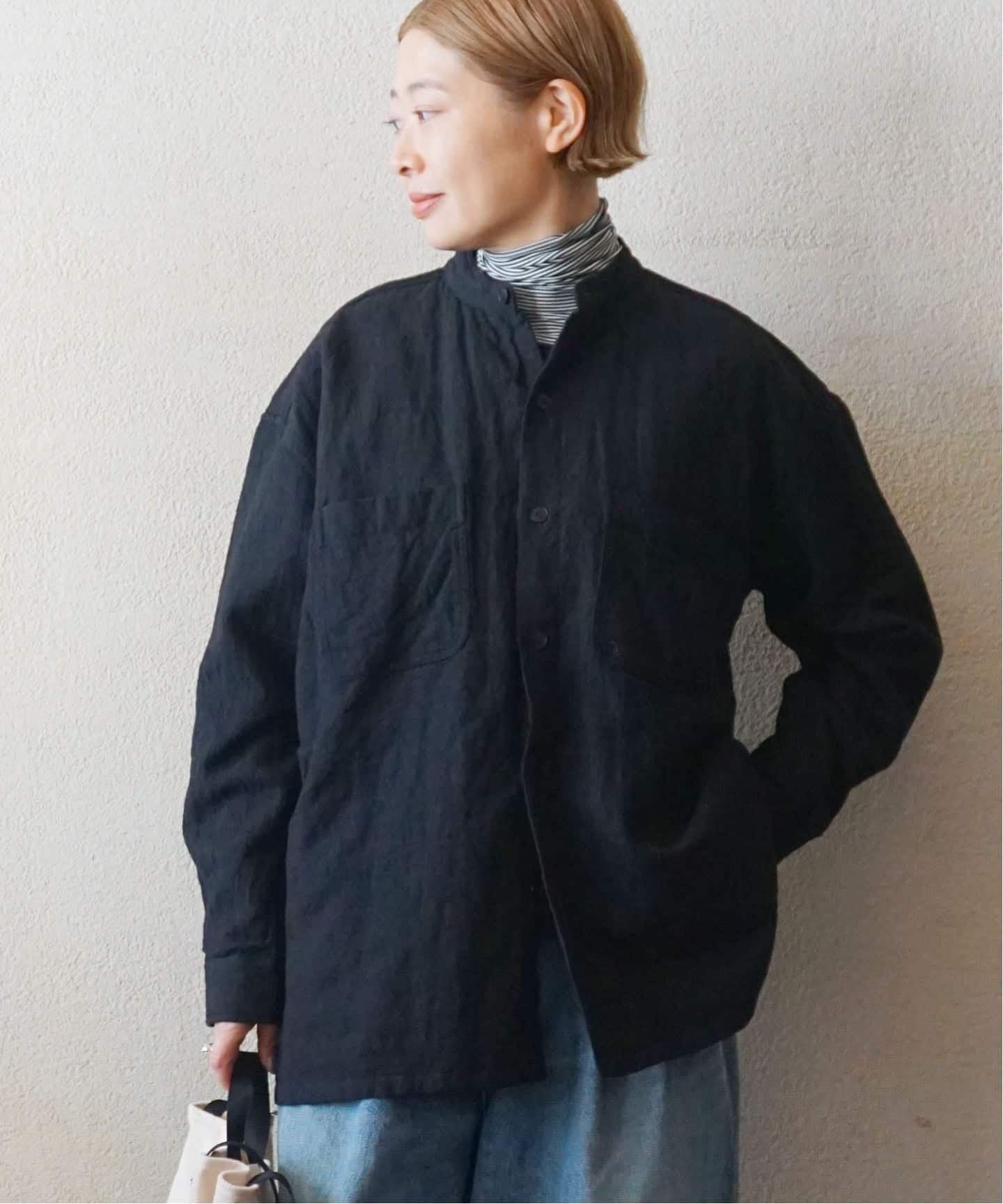 journal standard luxe　リネンドット　ブルゾン　ブラック maison de soill homme】 BOILED WOOL/LINEN PLAIN WOR（その他