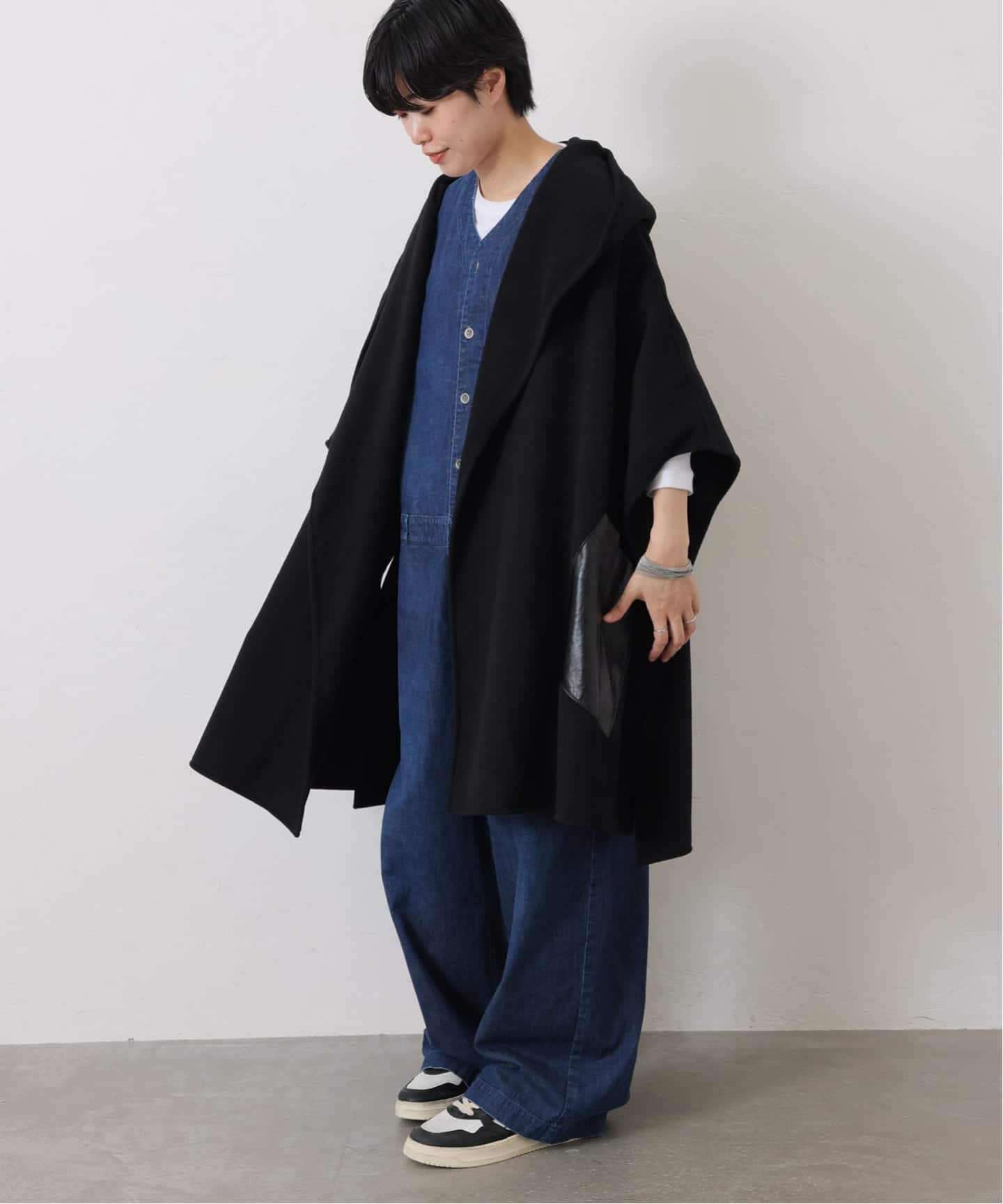 【COGTHEBIGSMOKE】 GITTY HOODED CAPE GITTY HOODED CAPE, フード付きケープ, ポンチョ, 日本製