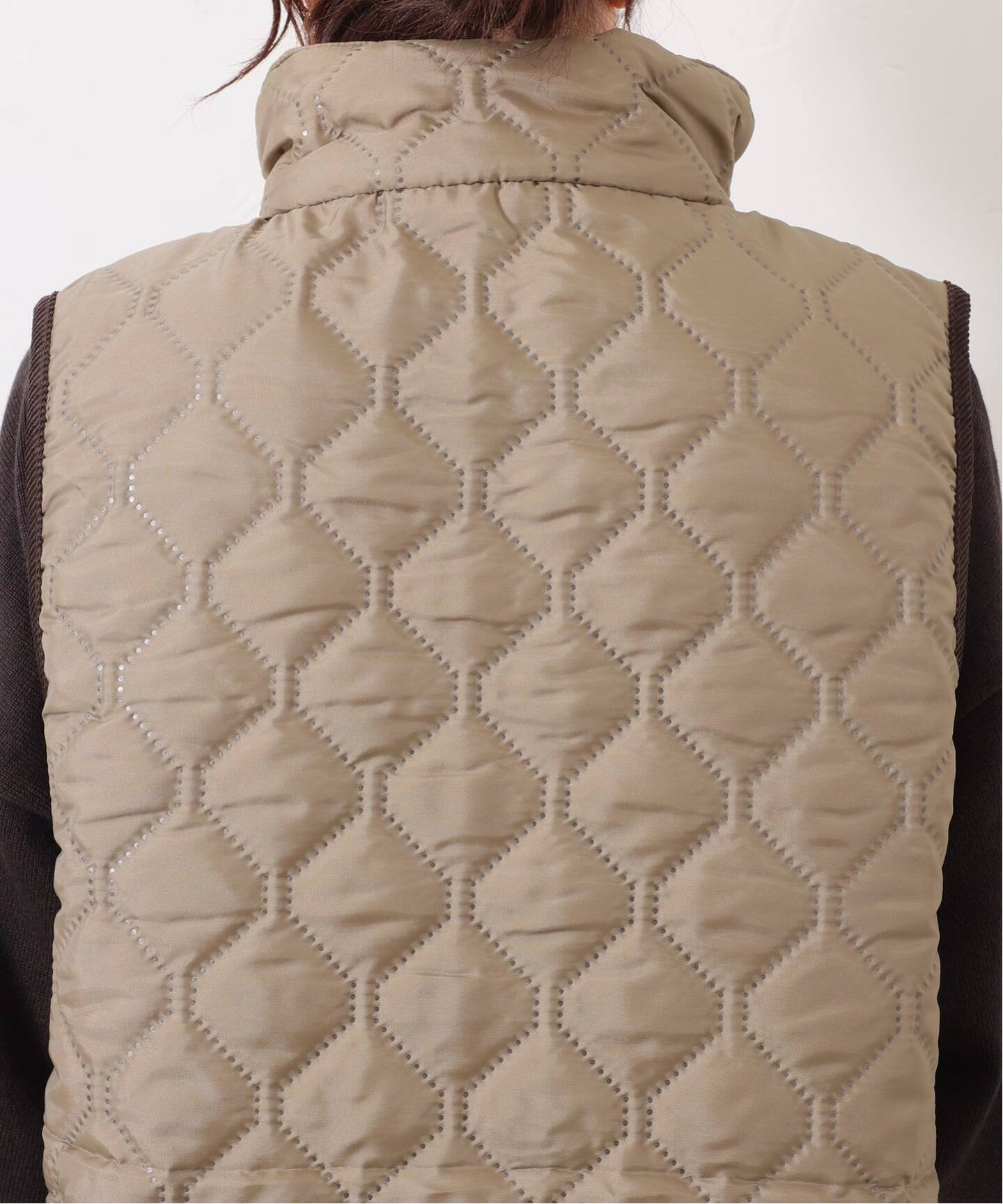 ARMEN 】 HIGH-NECK REVERSIBLE LONG VEST（中綿・キルティング