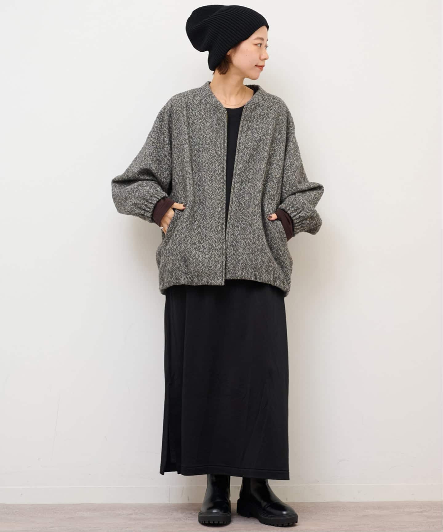 尾州ウールヘリンボンジップブルゾン（その他ブルゾン／アウター
