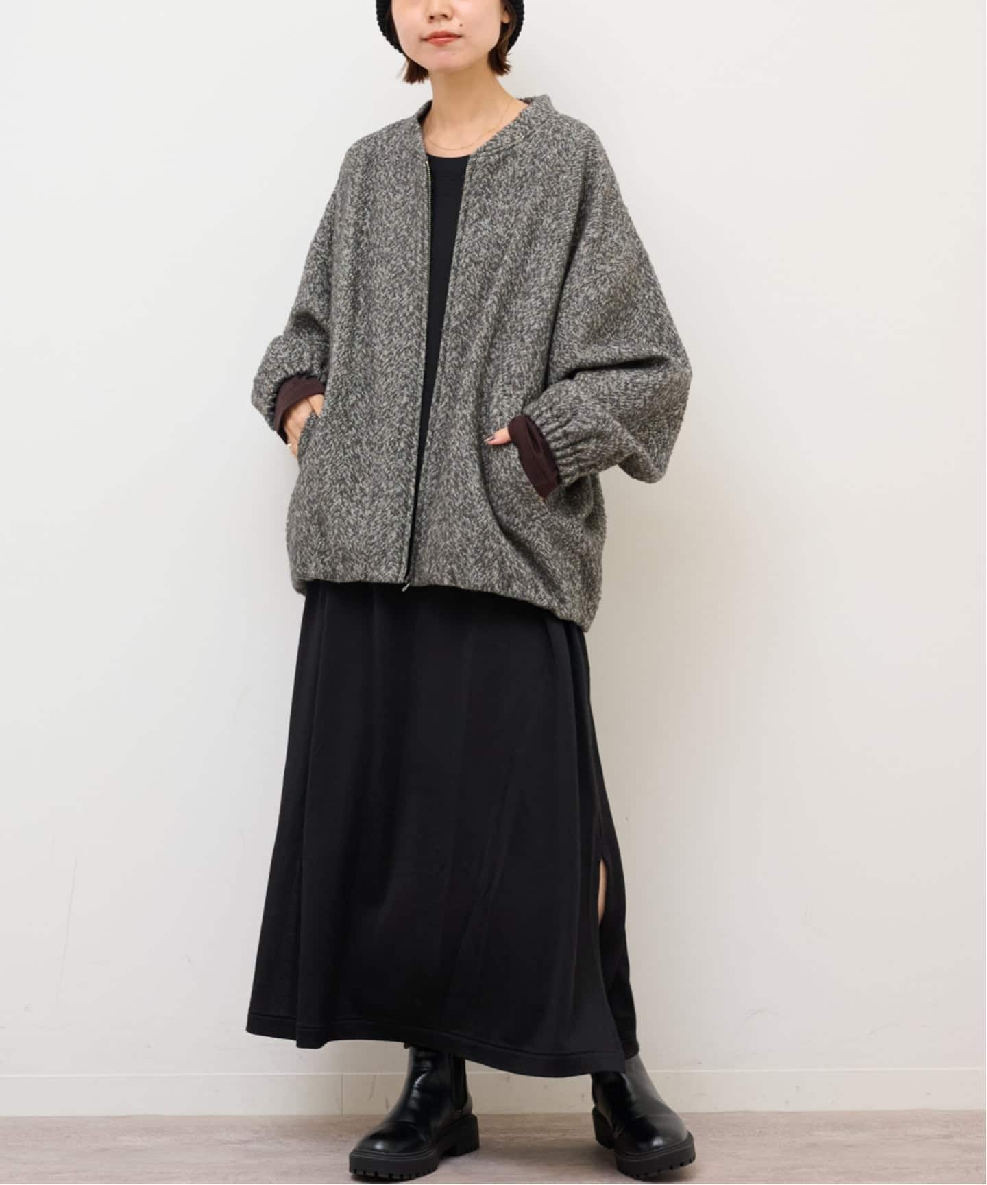 新品JOURNAL STANDARD relume 尾州ヘンリボンジップブルゾン 尾州ウールヘリンボンジップブルゾン（その他ブルゾン／アウター