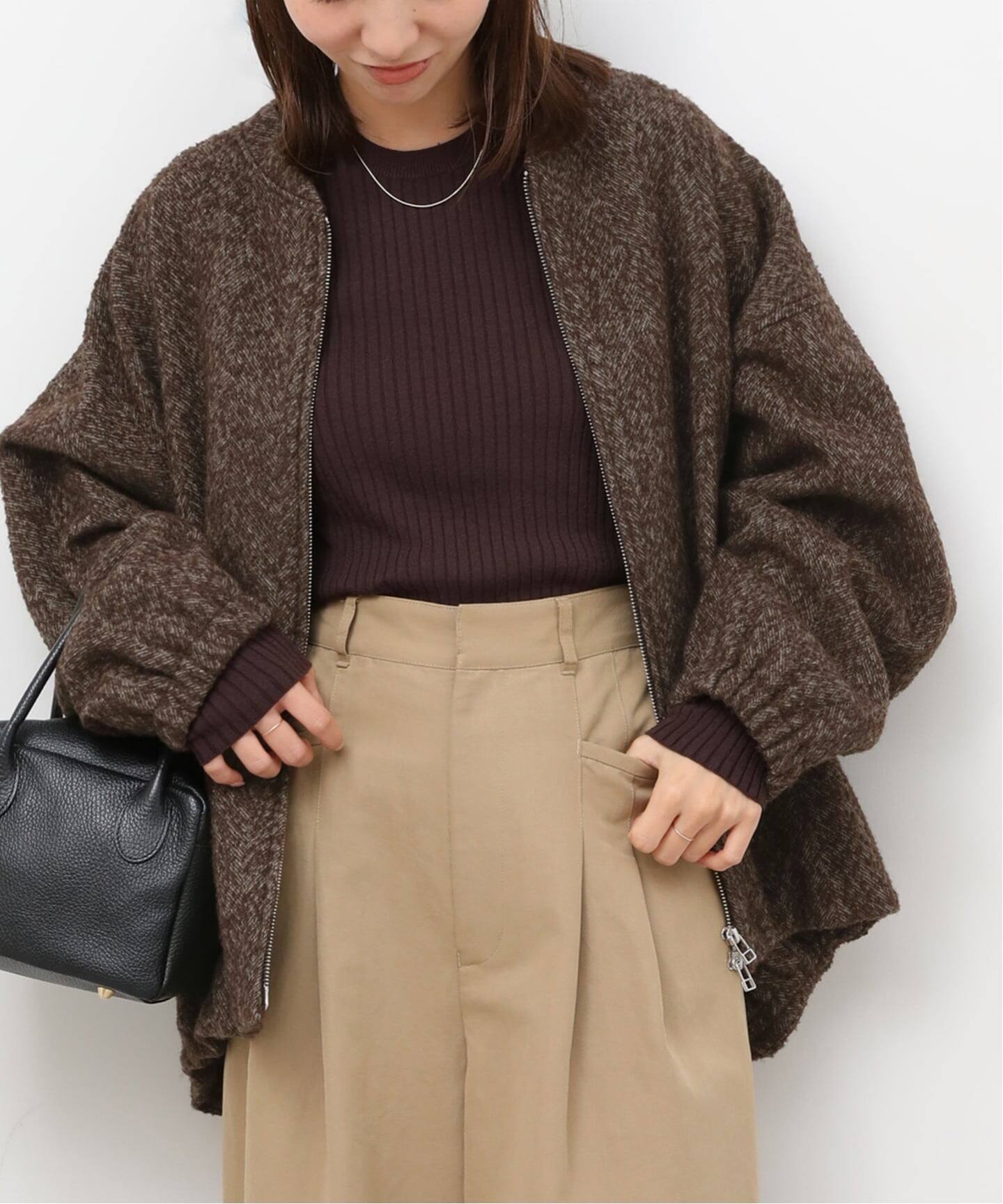 尾州ウールヘリンボンジップブルゾン（その他ブルゾン／アウター