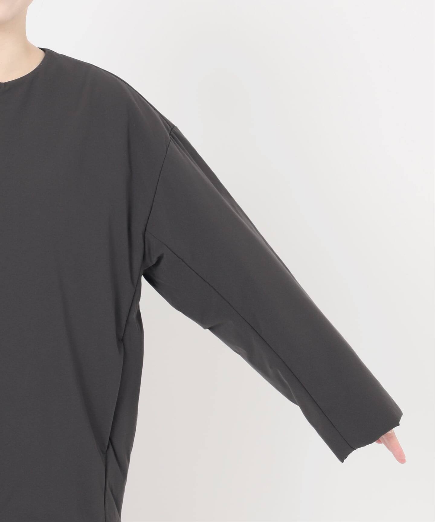 パフィーノーカラーサイドジップブルゾン（中綿・キルティング