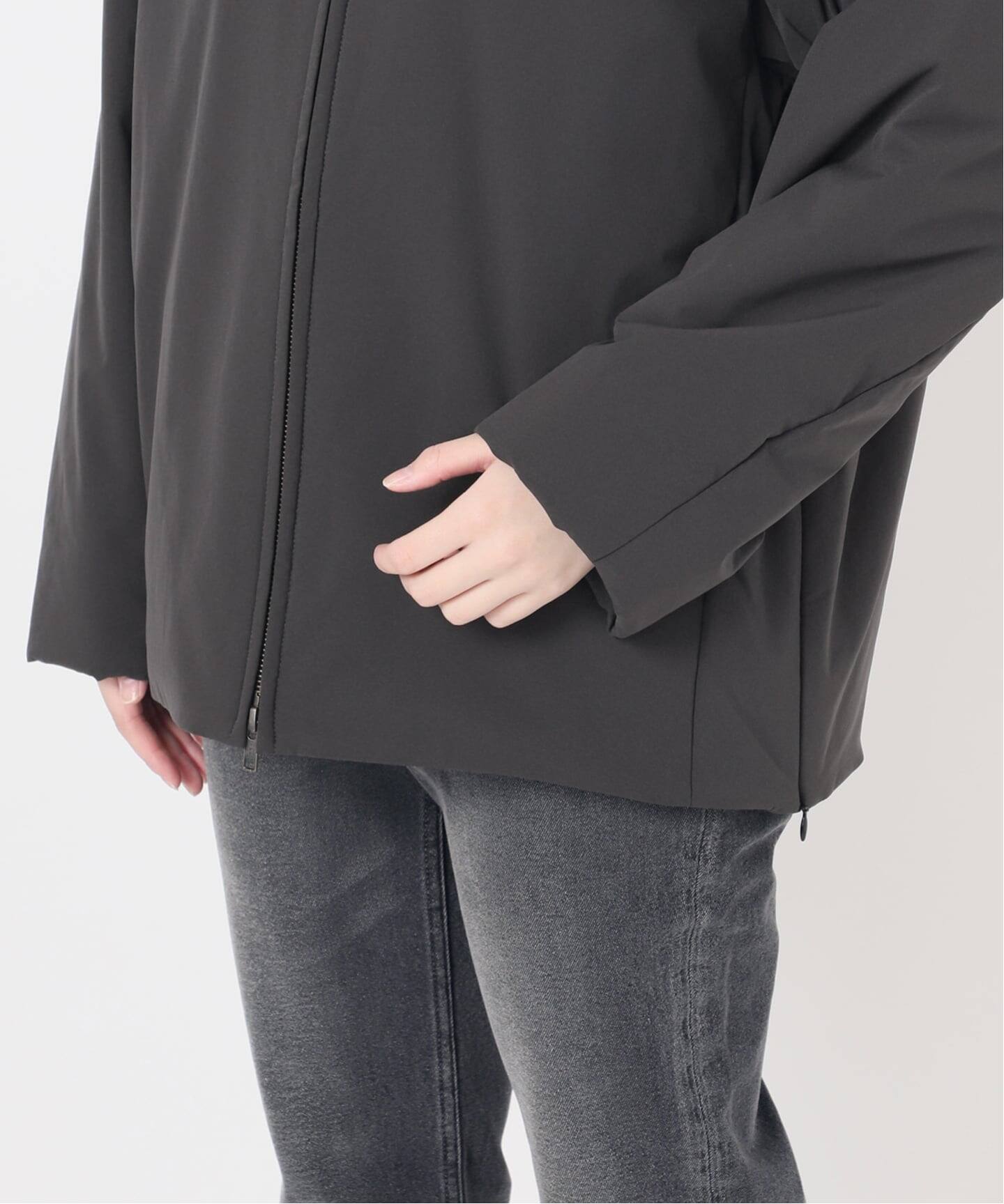 パフィーノーカラーサイドジップブル　ブラック　ジャーナルスタンダードレリューム パフィーノーカラーサイドジップブルゾン（中綿・キルティング