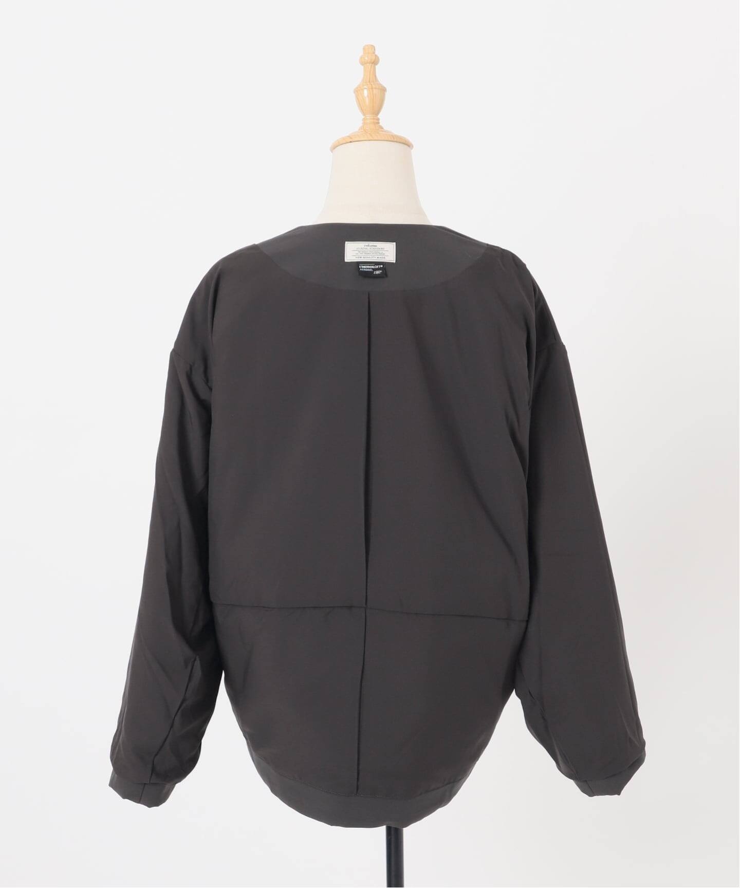 パフィーノーカラーサイドジップブルゾン（中綿・キルティング