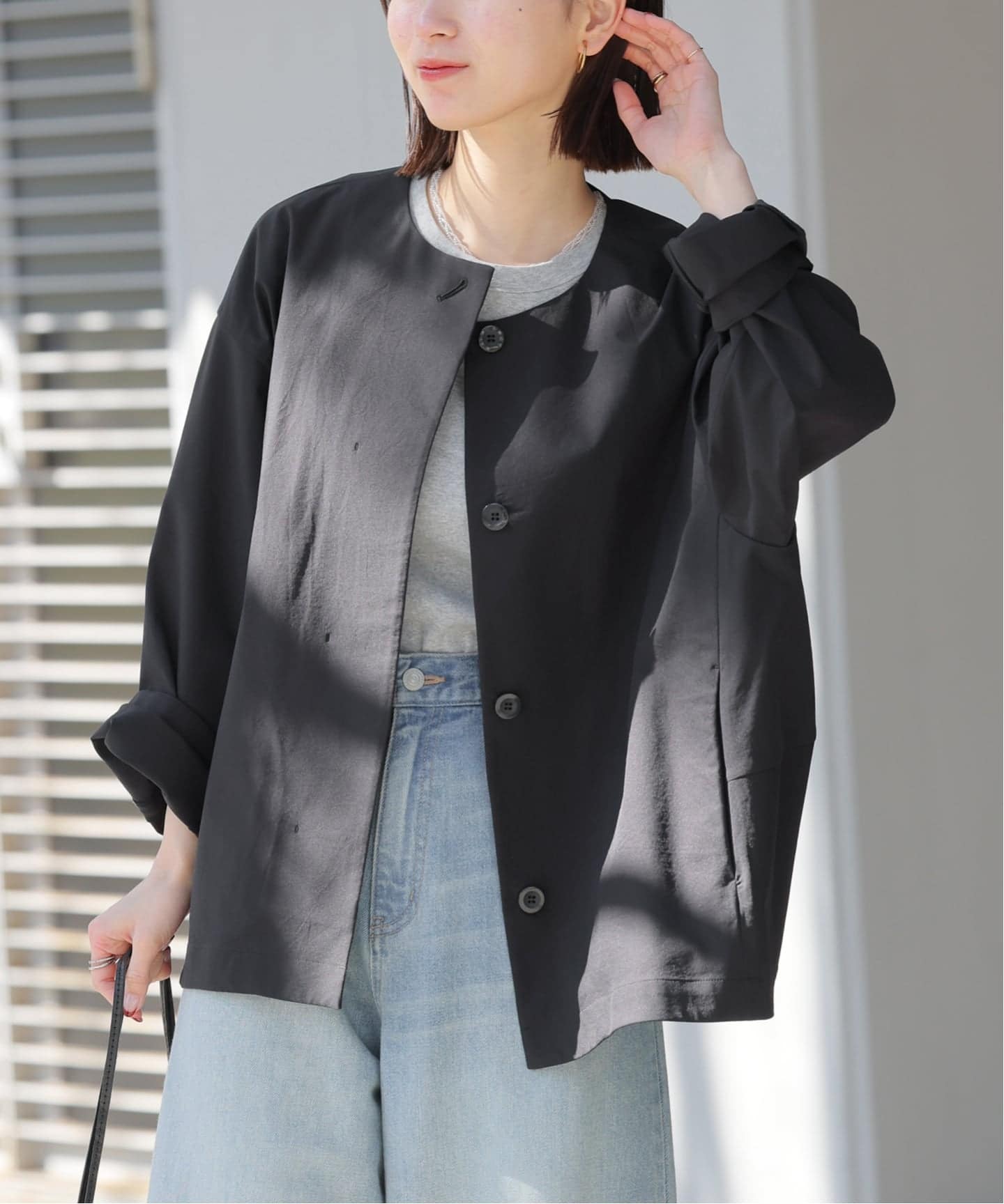 【美品】JOURNALSTANDARD relumeクルーネックコクーンブルゾン 追加》撥水【SPENSIERATO】クルーネックコクーンブルゾン（その他