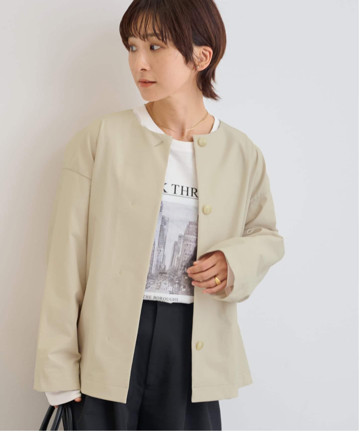 【journal standard 】SPENSIERETOコクーンブルゾン 追加》撥水【SPENSIERATO】クルーネックコクーンブルゾン