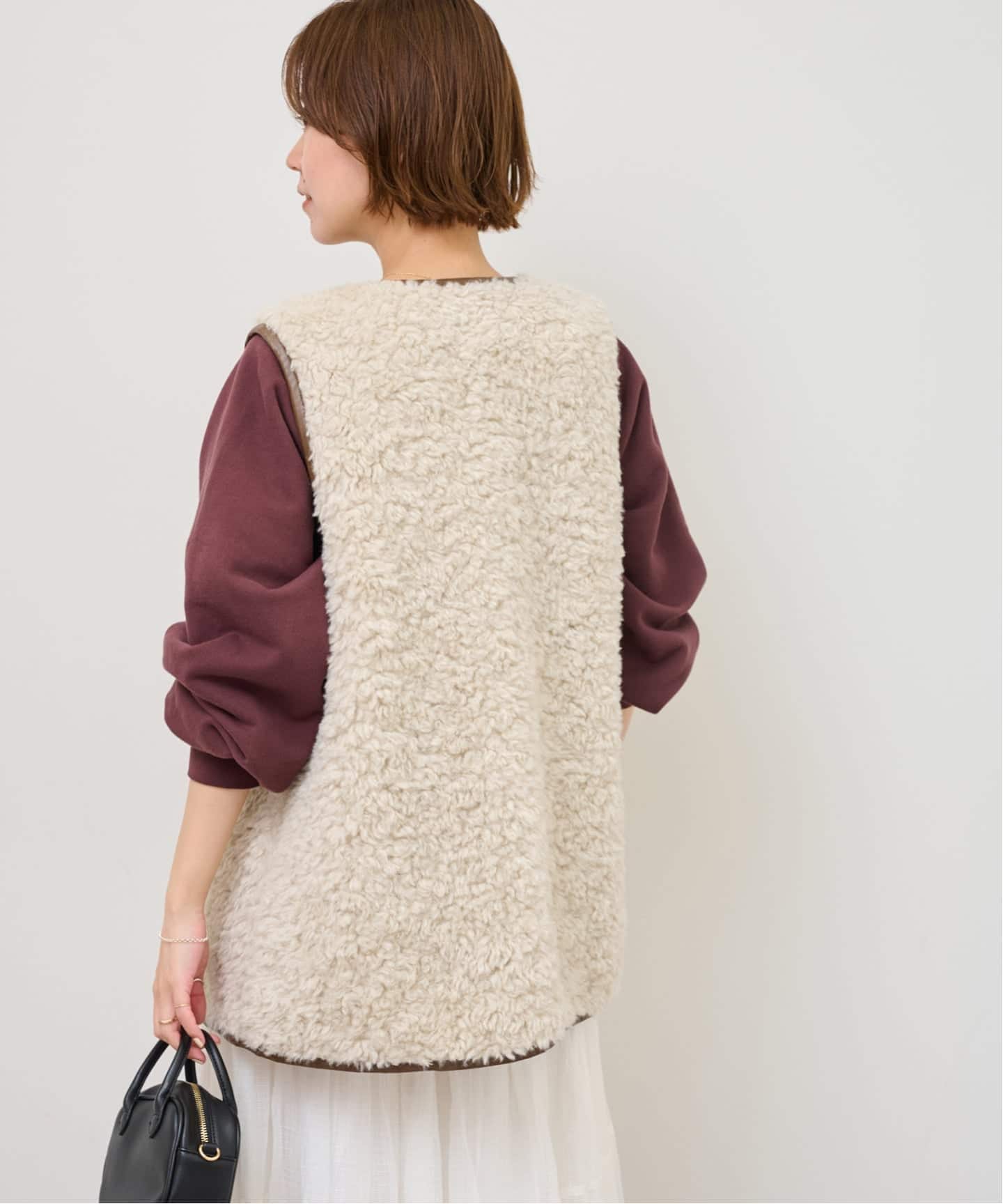 WEB限定追加》シープフェイクファージップベスト（ベスト