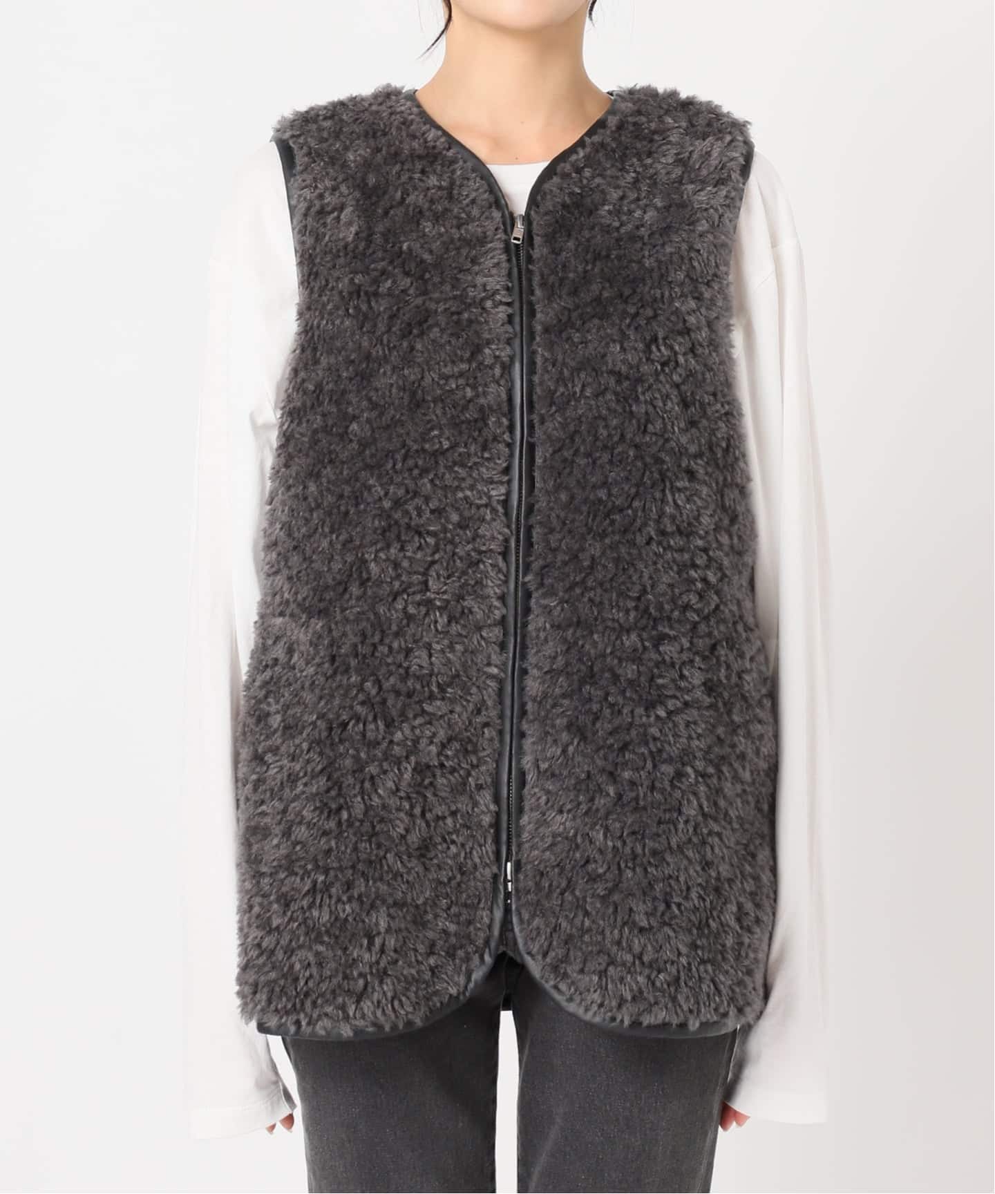 relume シープフェイクファージップベスト WEB限定追加》シープフェイクファージップベスト（ベスト