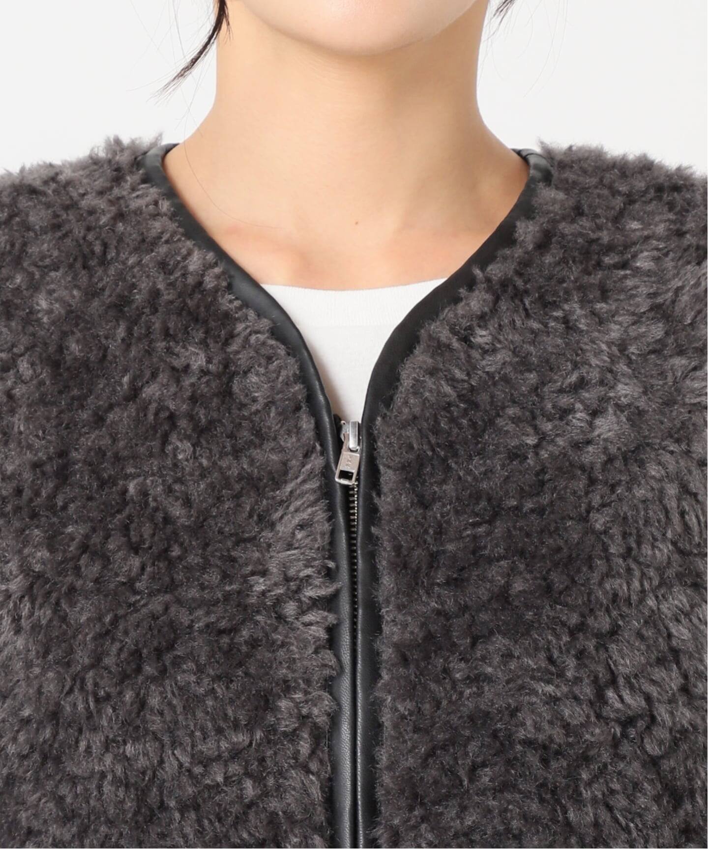 ジャーナルスタンダードレリューム　シープフェイクファージップベスト WEB限定追加》シープフェイクファージップベスト（JOURNAL