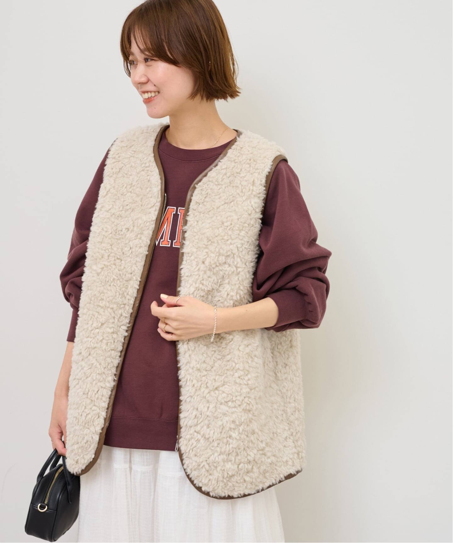 追加2》［25AW新作］シープフェイクファージップベスト（ベスト