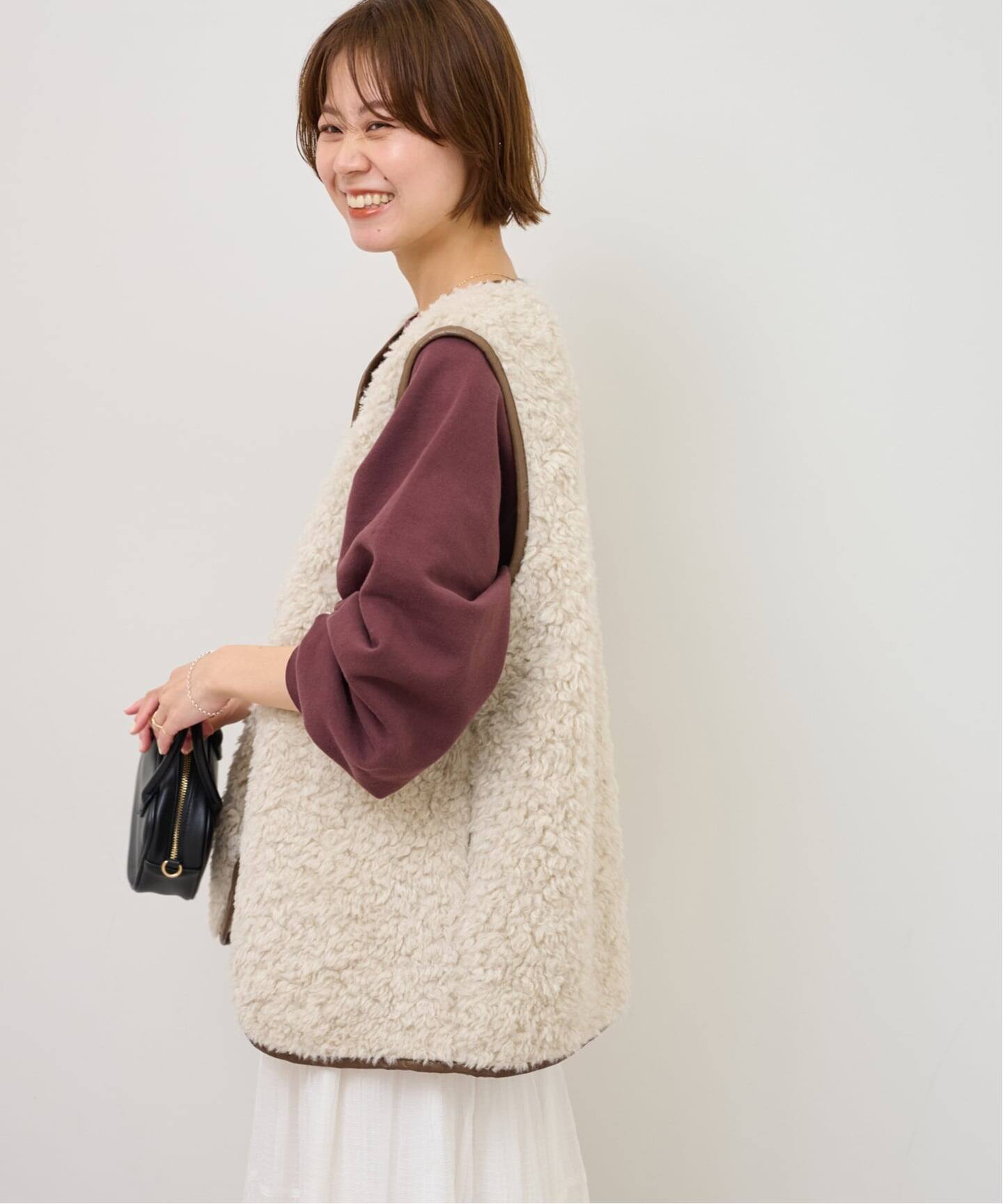 シープフェイクファージップベスト/relume WEB限定追加》シープフェイクファージップベスト（ベスト