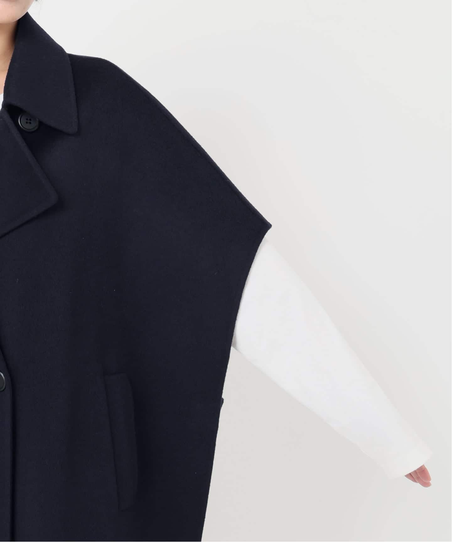 ジャーナルスタンダードレリューム ウールナイロンリバーVEST・ネイビー JOURNAL STANDARD relume（ジャーナルスタンダード レリューム