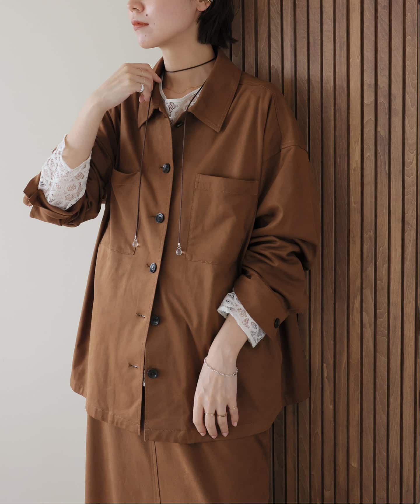 スエードライクシャツブルゾン（その他ブルゾン／アウター）｜JOURNAL