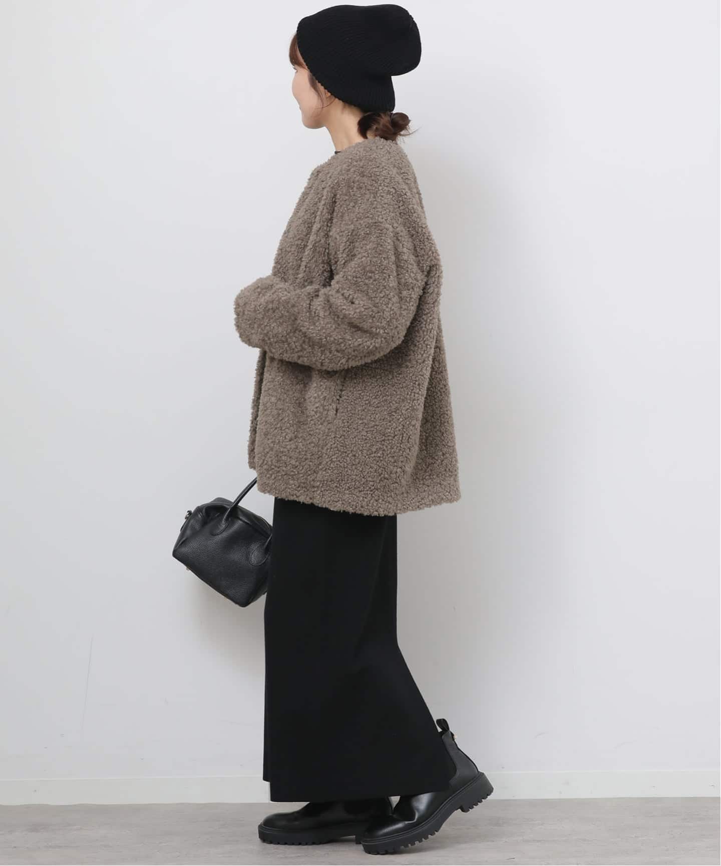 11月に購入！relume★ボアカラーレスジャケット★チャコールグレー ボアカラーレスジャケット（ボア・フリース）｜JOURNAL STANDARD