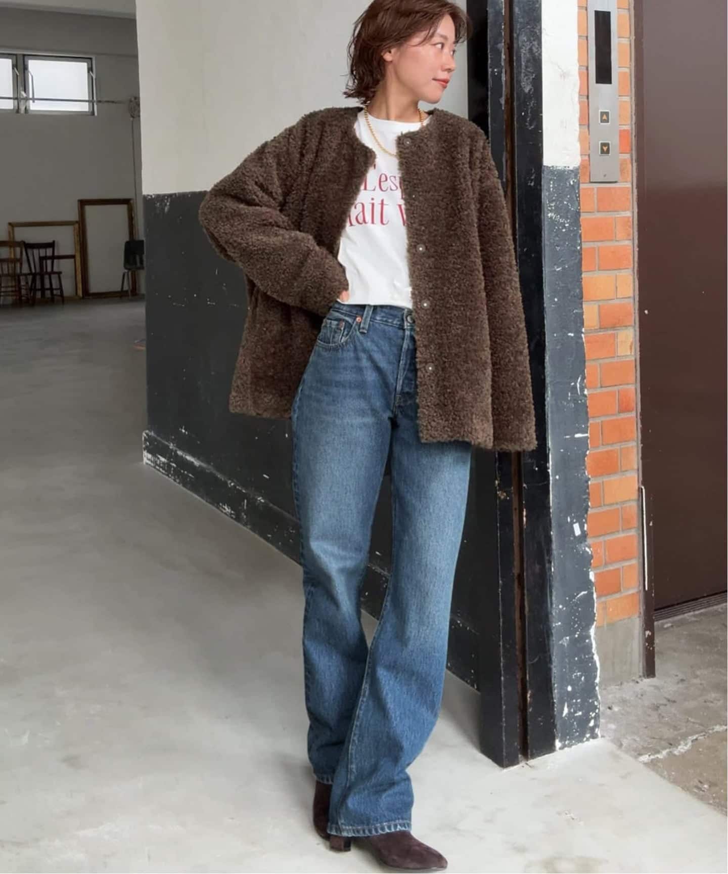 JOURNAL STANDARD relume Wフロント ボア ジャケット 予約》［25AW新作］ボアカラーレスジャケット（ボア・フリース