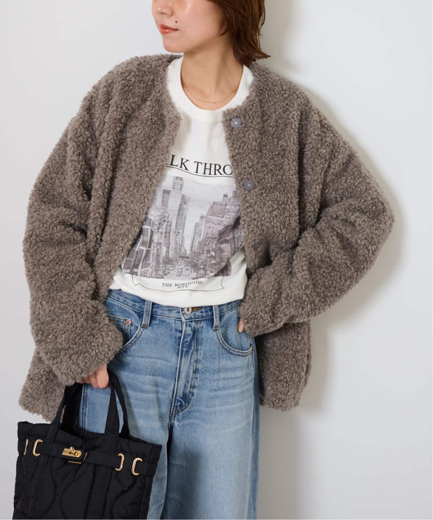 ボアカラーレスジャケット（ボア・フリース）｜JOURNAL STANDARD