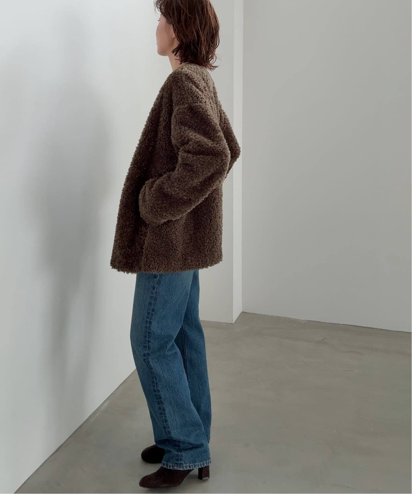 JOURNAL STNDARD relume ボアカラーレスジャケット 25AW新作］ボアカラーレスジャケット（ボア・フリース