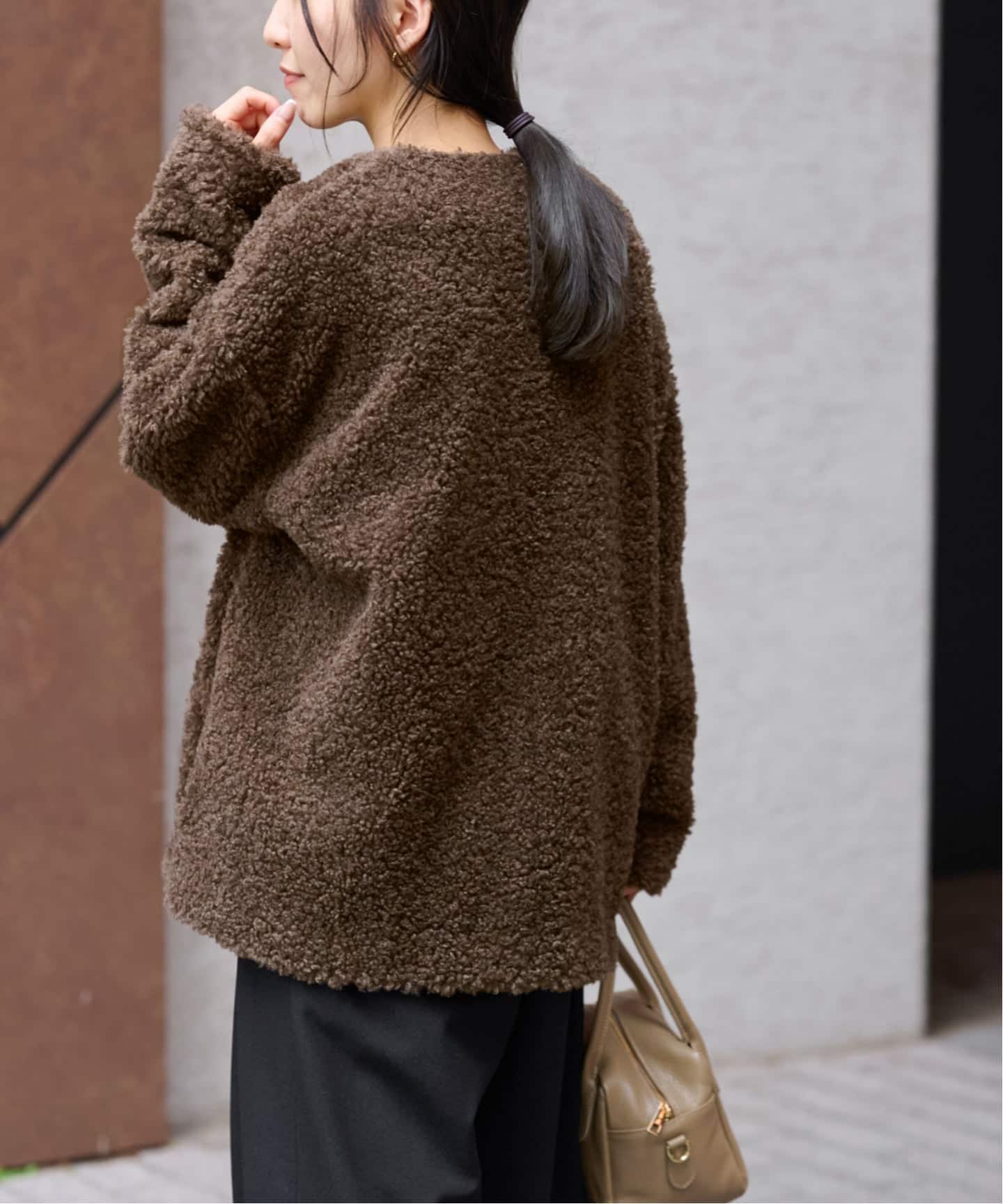 美品！JOURNAL STANDARD relume ボア カラーレスジャケット ボアカラーレスジャケット（ボア・フリース）｜JOURNAL STANDARD