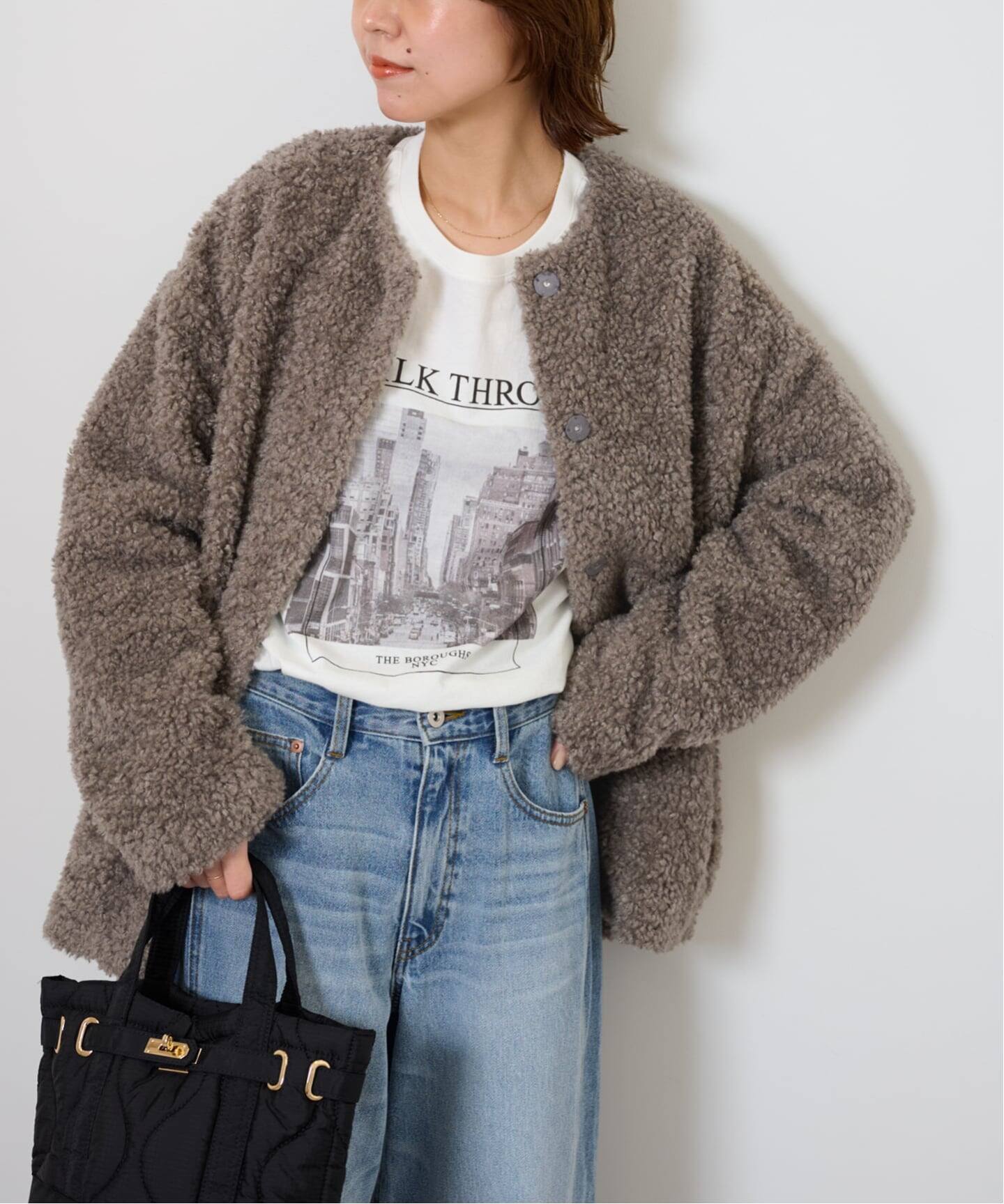 WEB限定追加予約2》ボアカラーレスジャケット（ボア・フリース