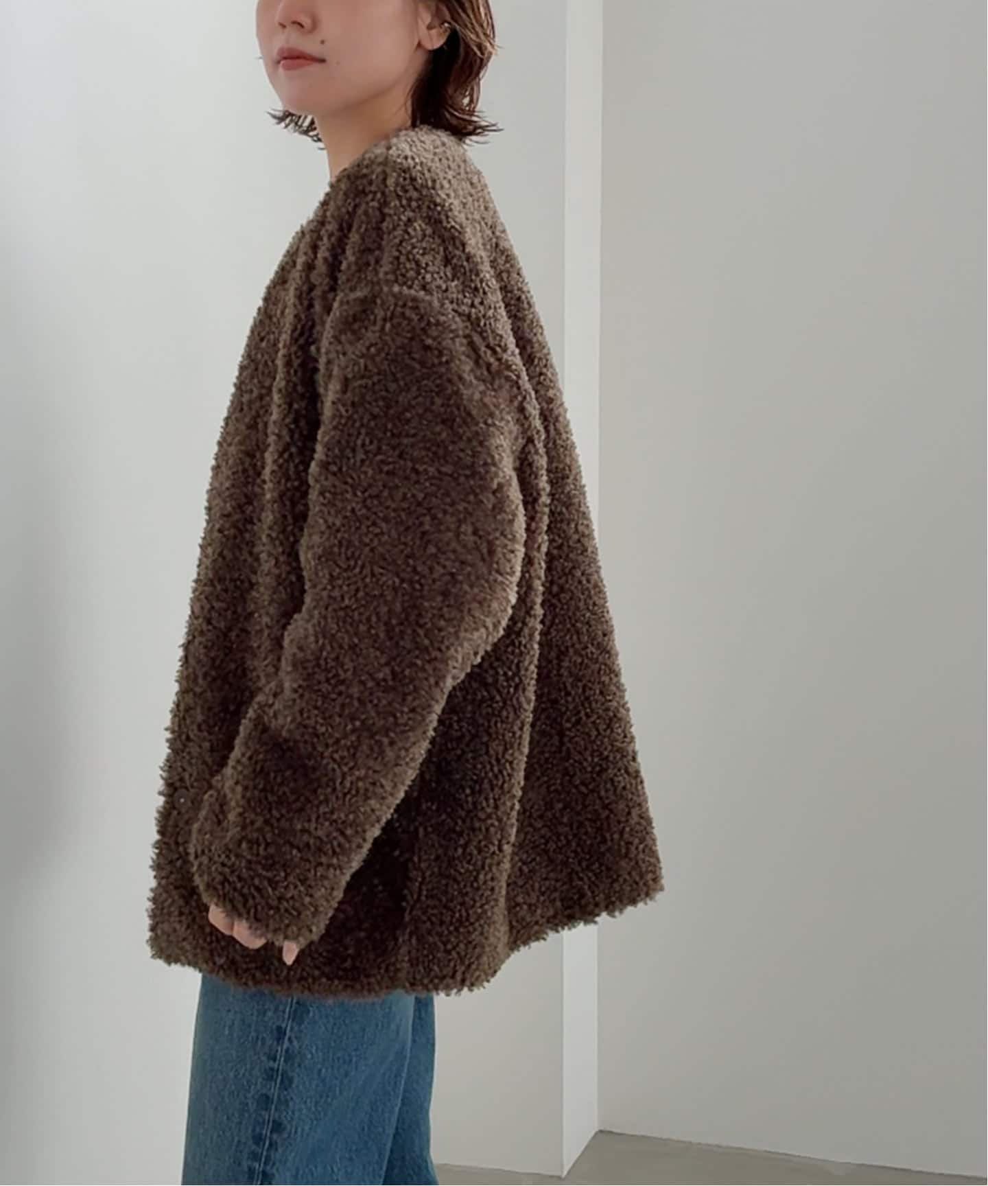 WEB限定追加予約2》ボアカラーレスジャケット（ボア・フリース