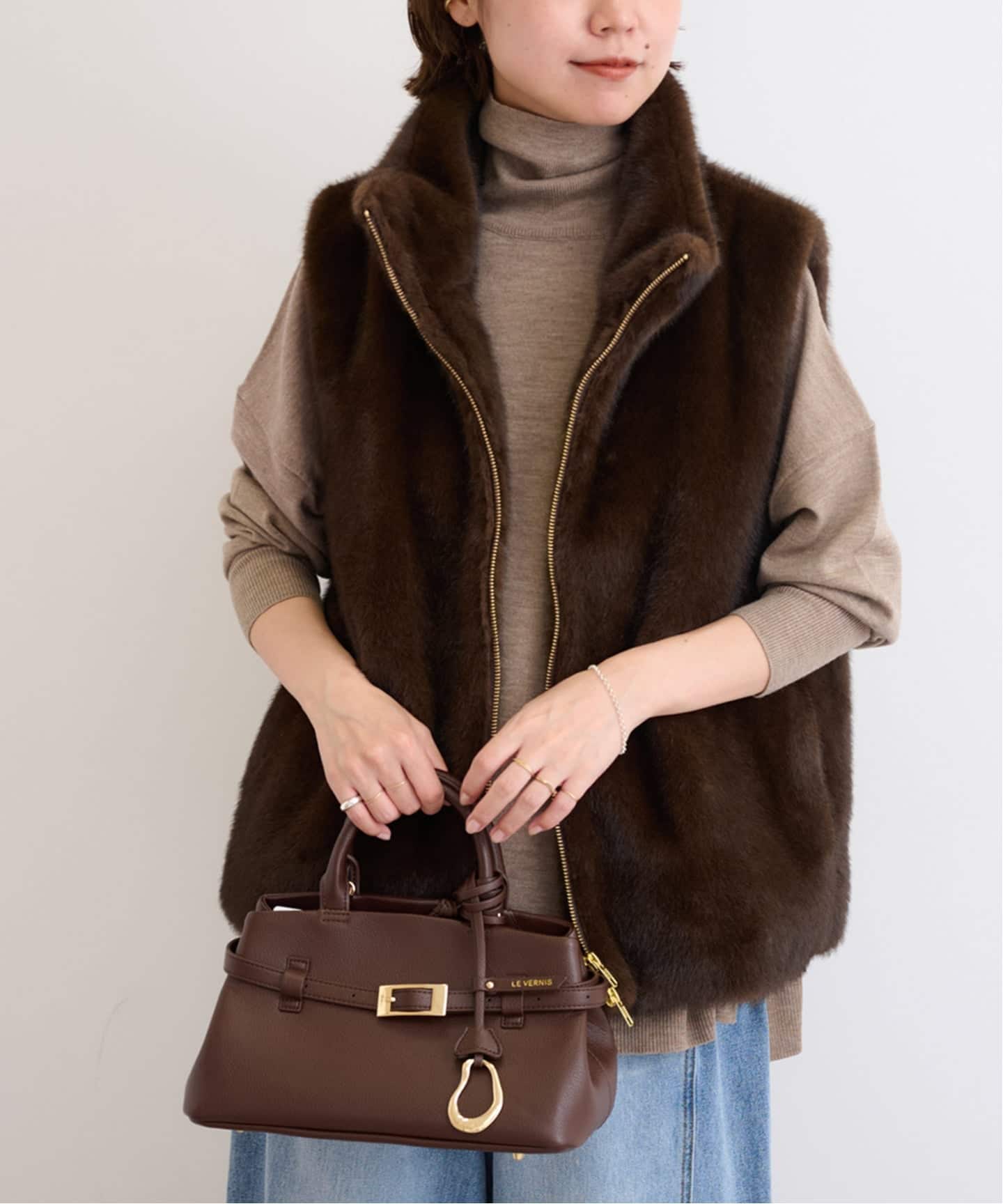 ジャーナルスタンダード★ファーベスト 追加》スタンドカラーファーベスト（ベスト）｜JOURNAL STANDARD