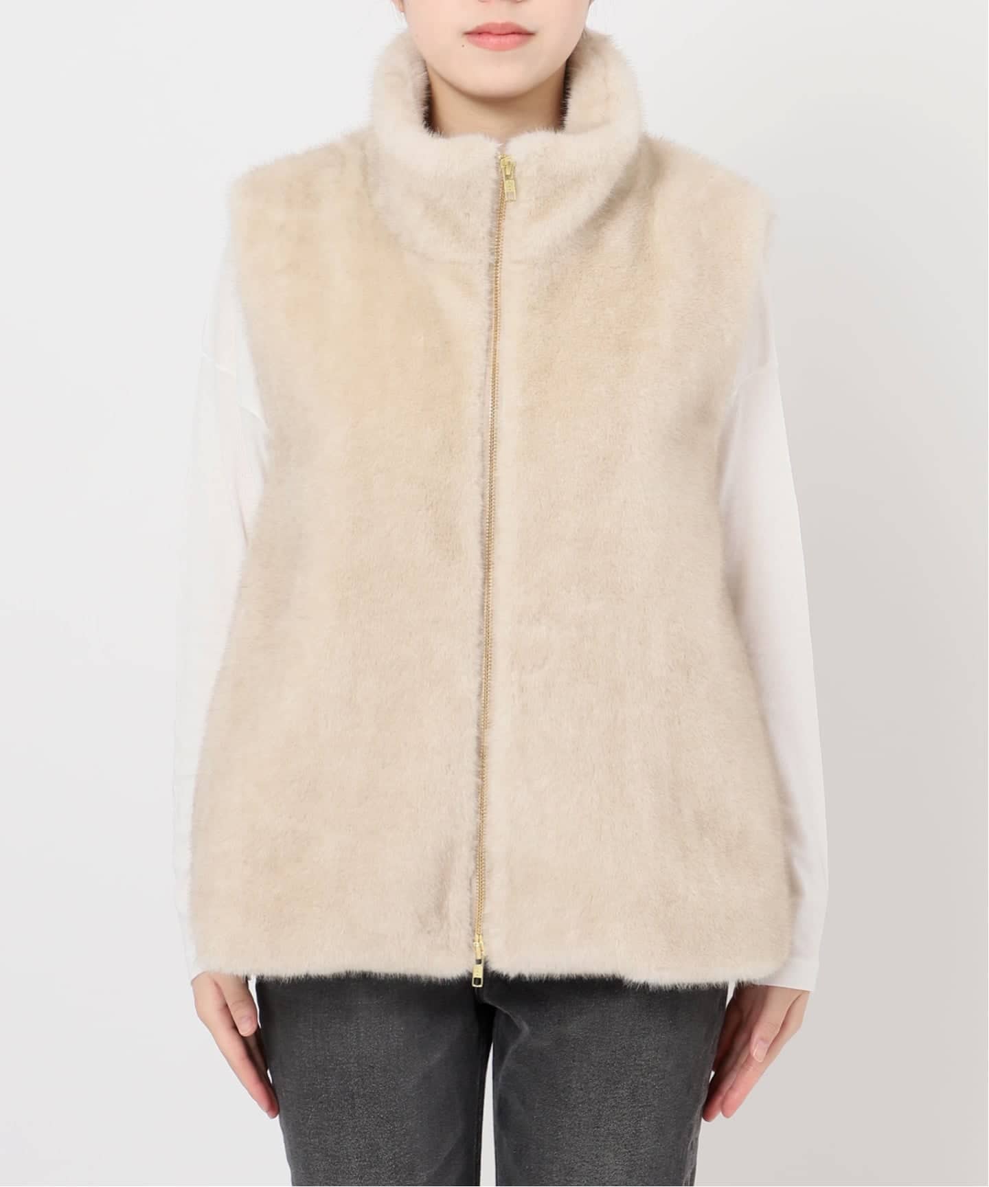 ジャーナルスタンダード　レリューム　スタンドカラー　ファーベスト 追加》スタンドカラーファーベスト（ベスト）｜JOURNAL STANDARD