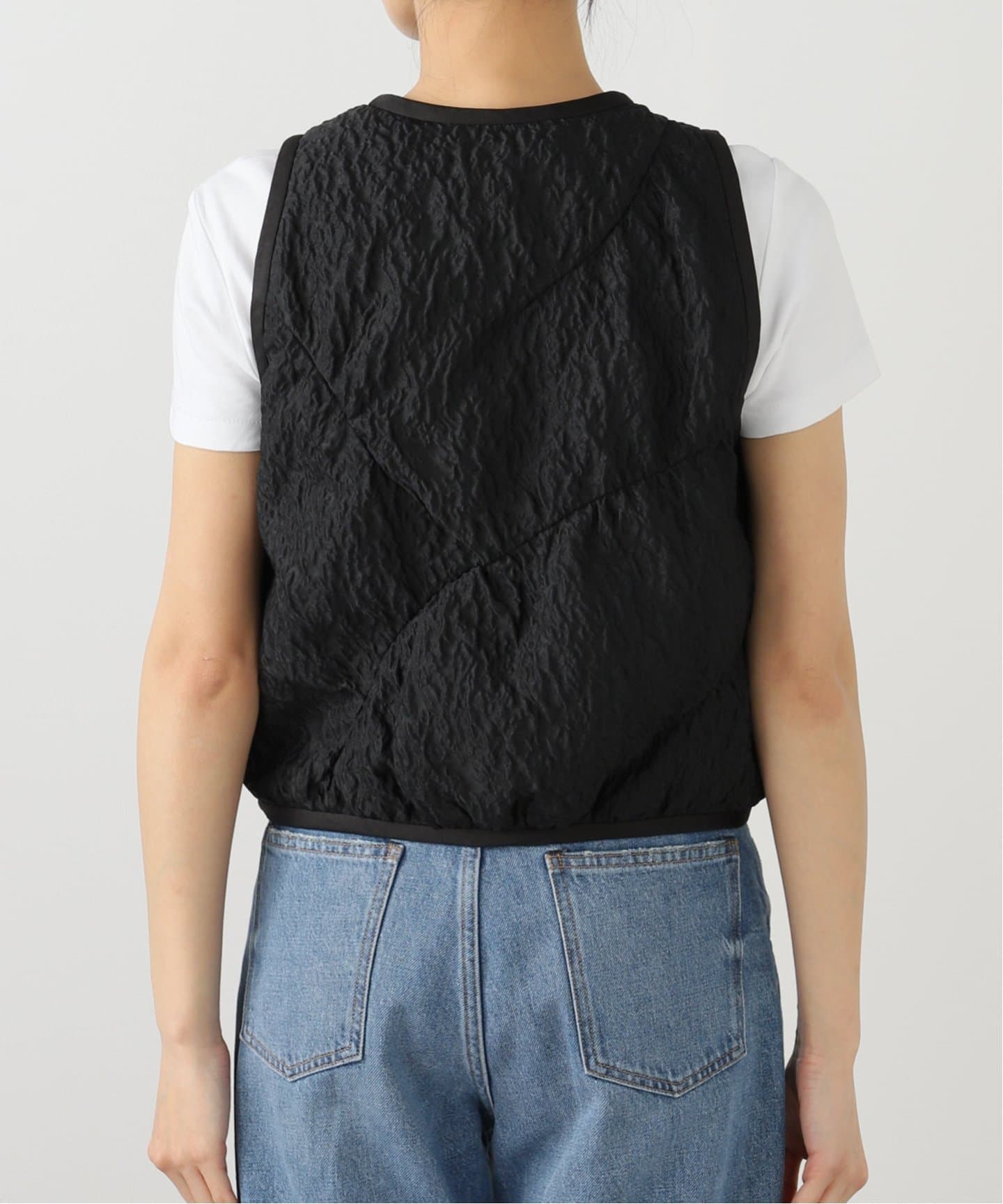 Anggae/アンゲ】CURVED LINE JACQUARD VEST：ベスト（ベスト