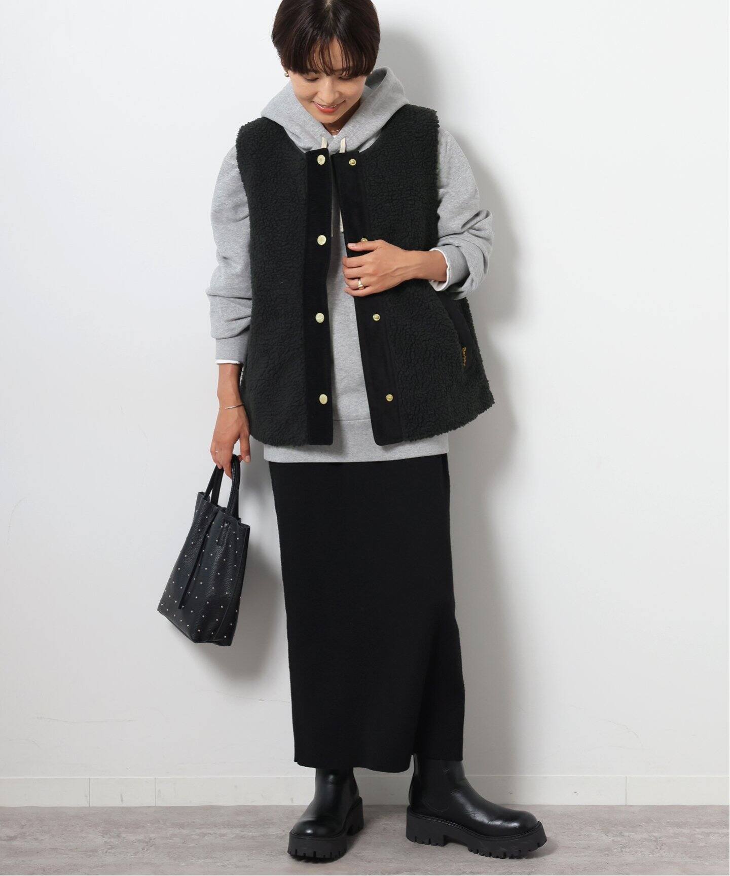 Barbour （バブアー）dulsie liner ボアベスト黒 追加予約》【BARBOUR/バブアー】DULSIE LINER：ボアベスト
