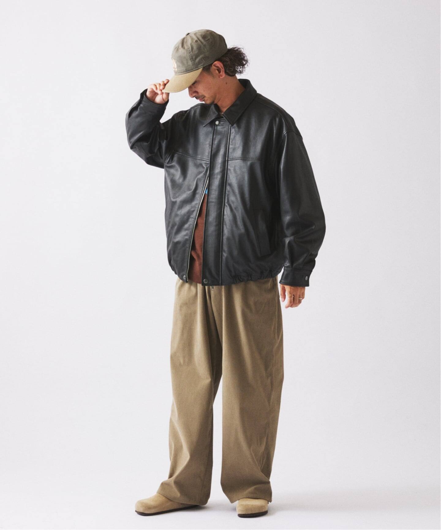 ラムレザー ショート ステンカラー ブルゾン（レザージャケット