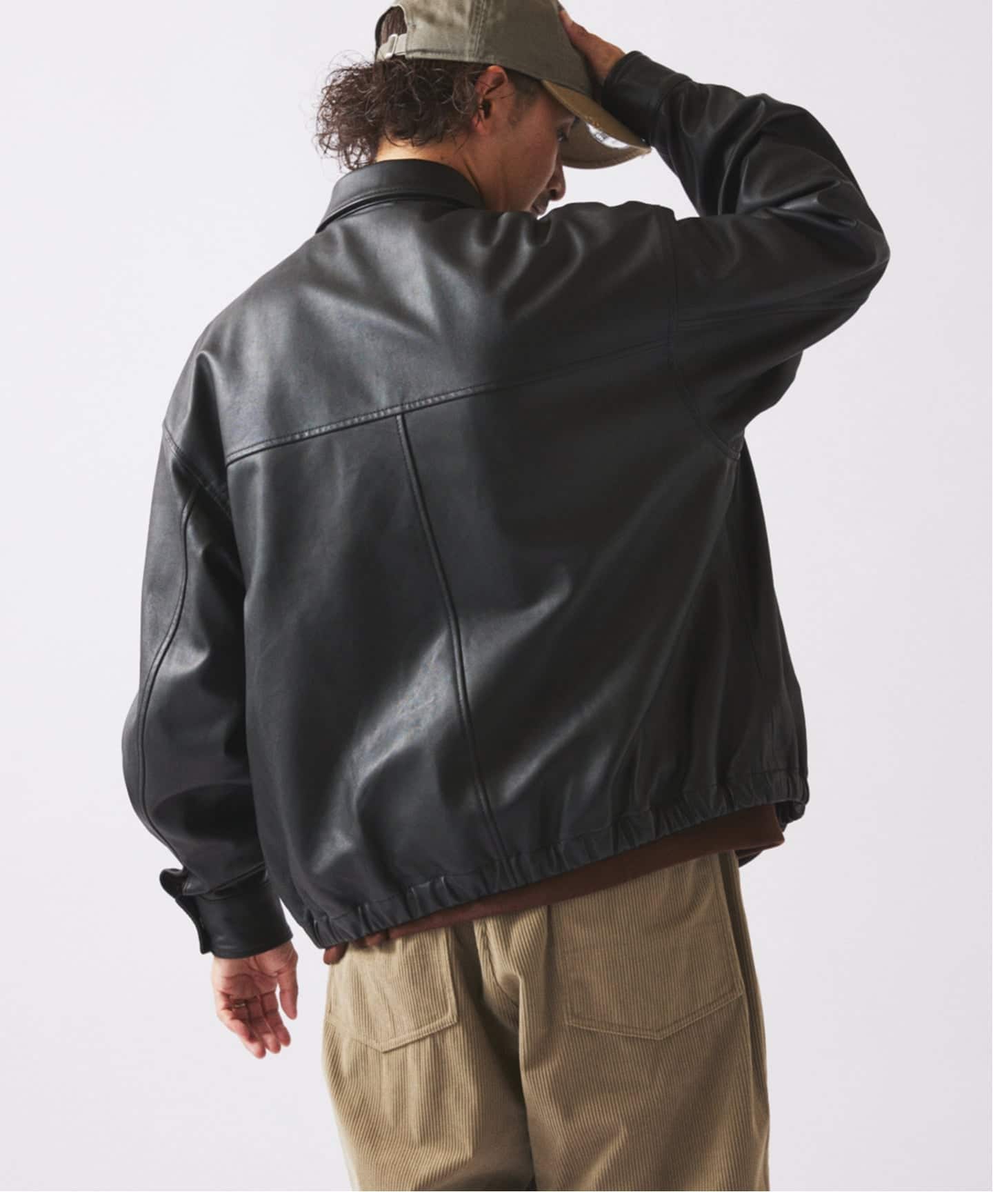 【美品】ラム　レザー ショートジャケットL ブラック JOURNAL STANDARD relume｜ラムレザー ショート ステンカラー