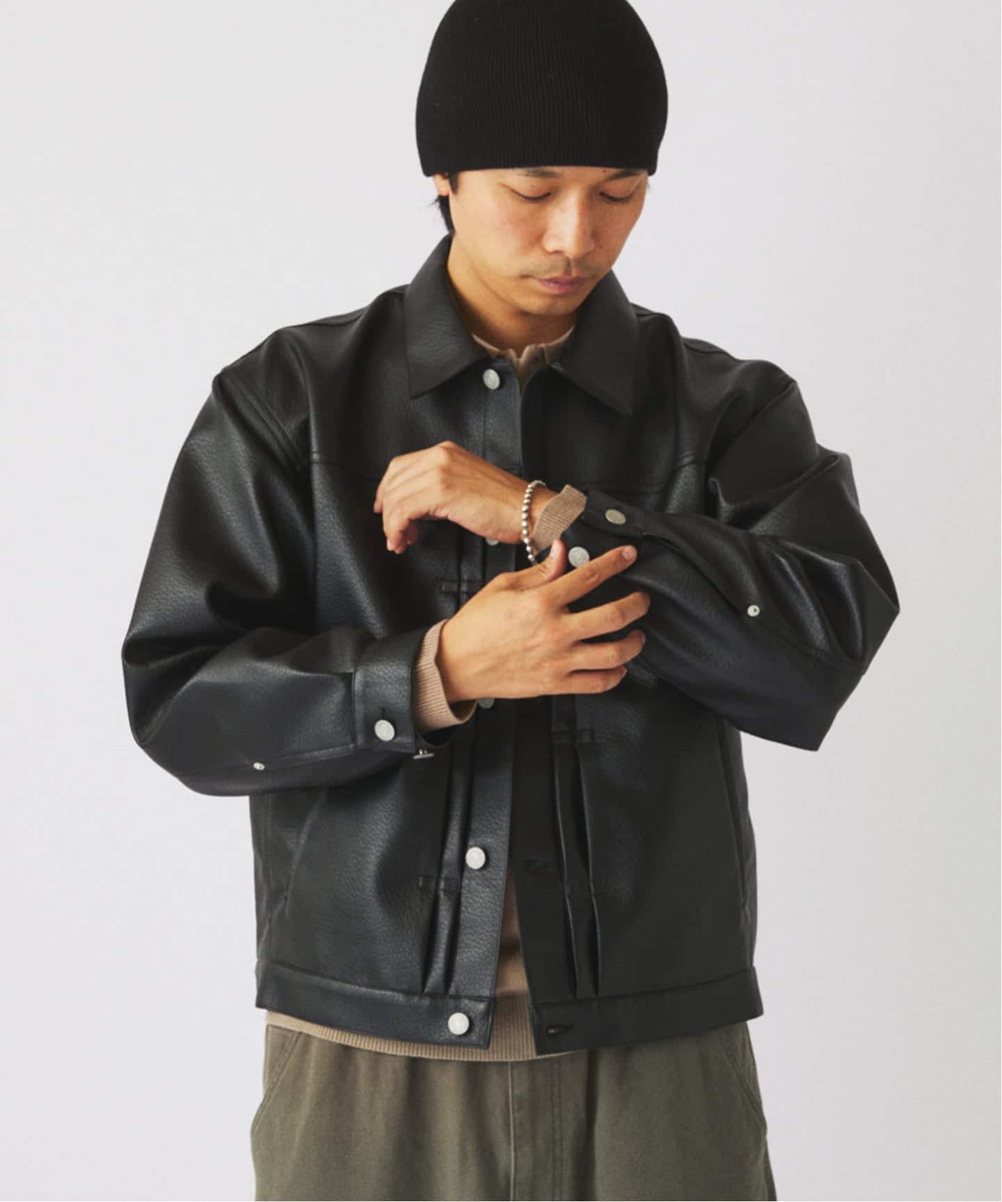 シンセティック レザー トラッカージャケット（その他ブルゾン