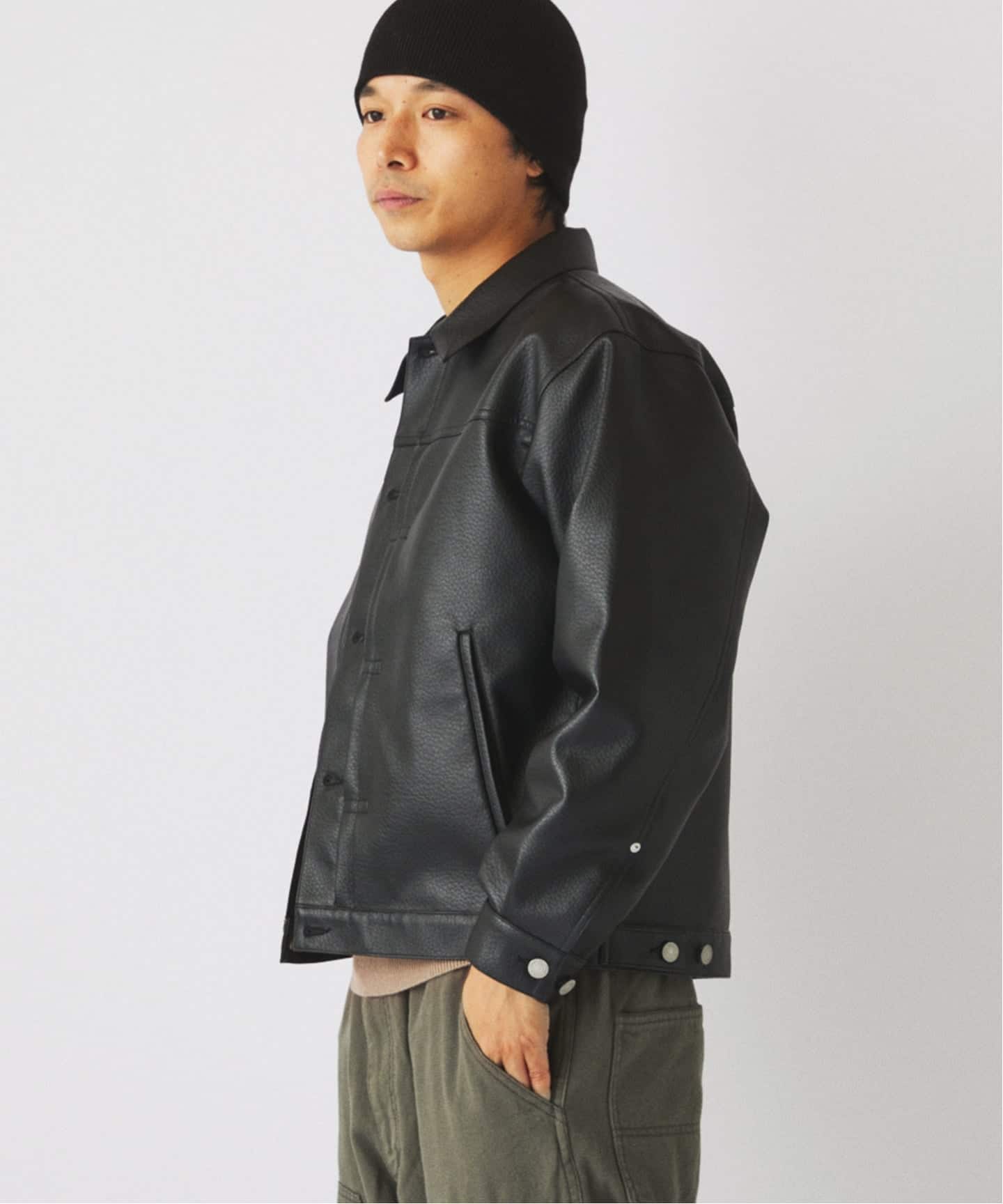 シンセティック レザー トラッカージャケット（その他ブルゾン