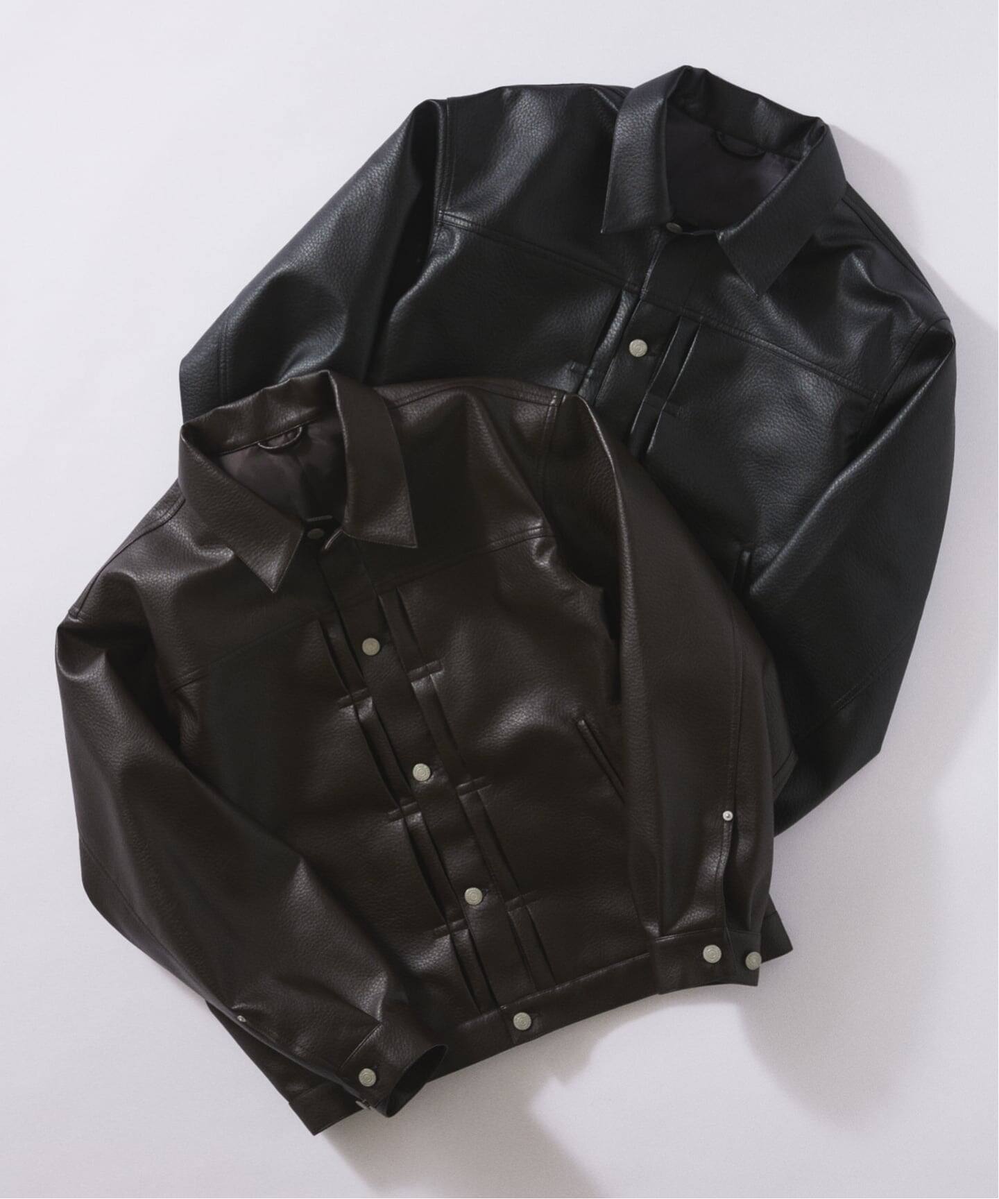 シンセティック レザー トラッカージャケット（その他ブルゾン 